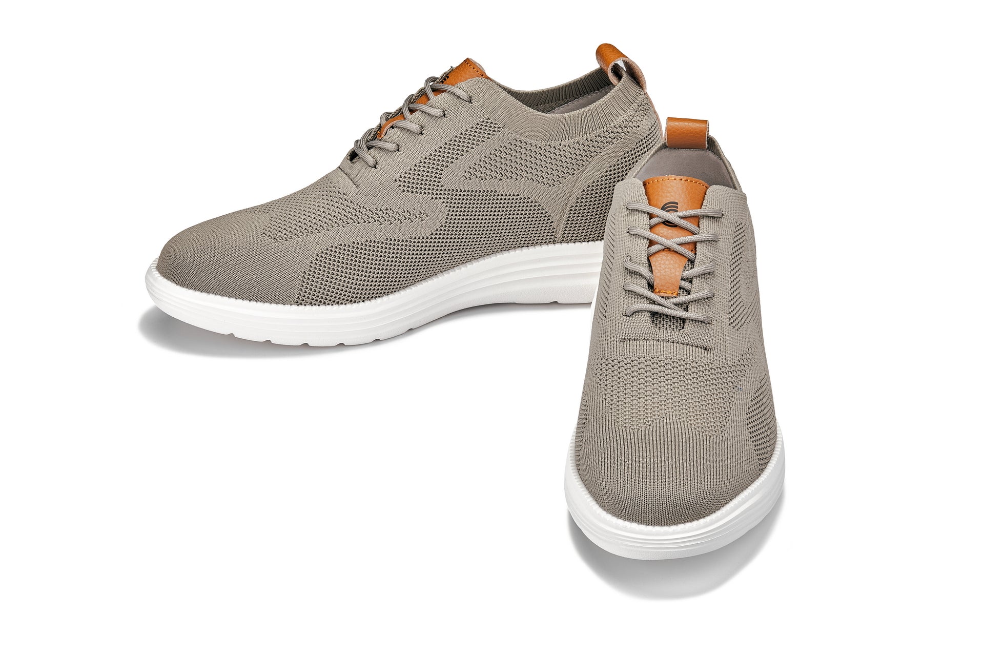 X2639 - 2.8 Inches Taller (Khaki Green/Brown) - Lace Up Casual Walker Men's Shoes - Image 5