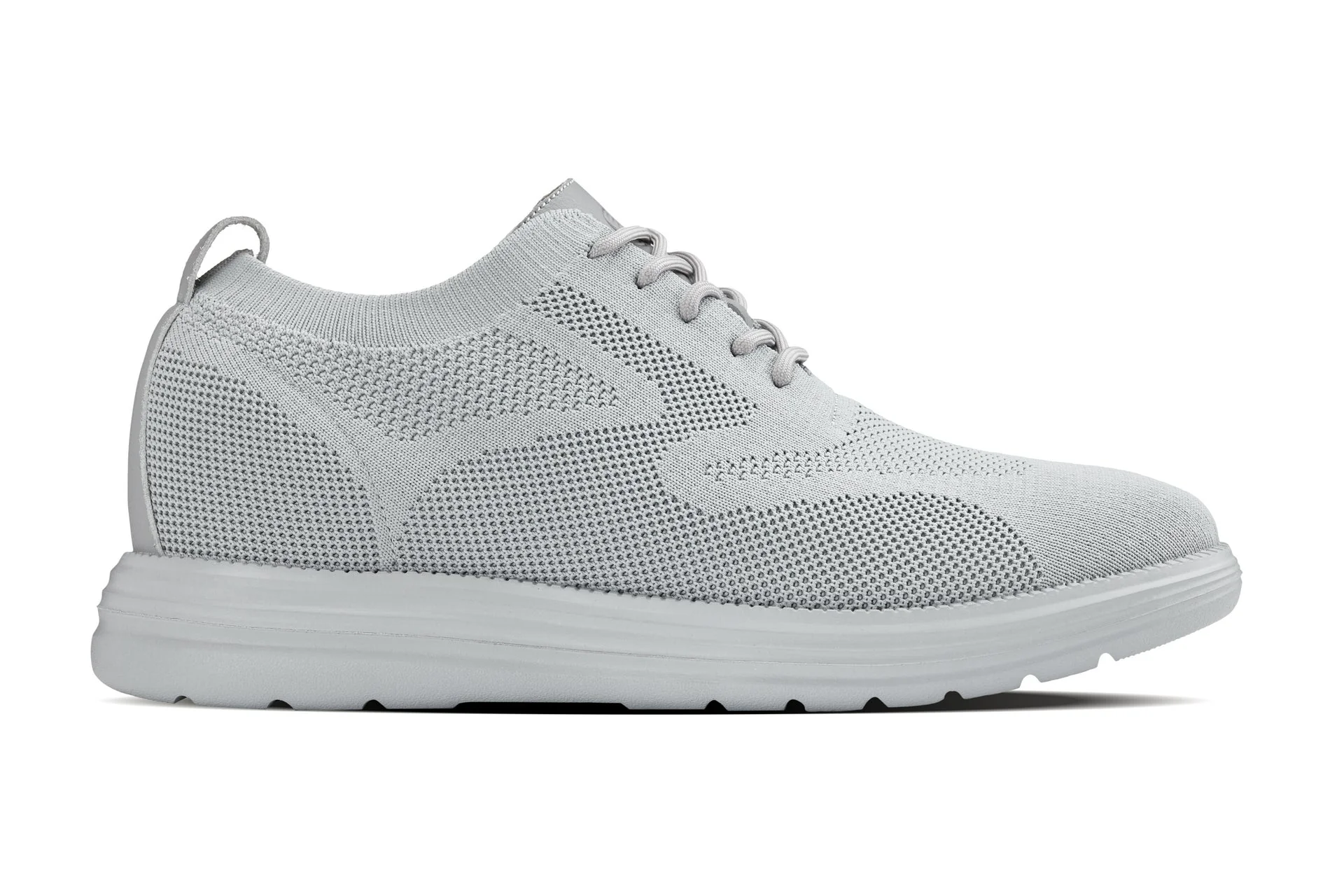 X2640 - 2.8 Inches Taller (Pewter/Light Grey Sole) - Lace Up Casual Men's Walker Shoes - Image 2