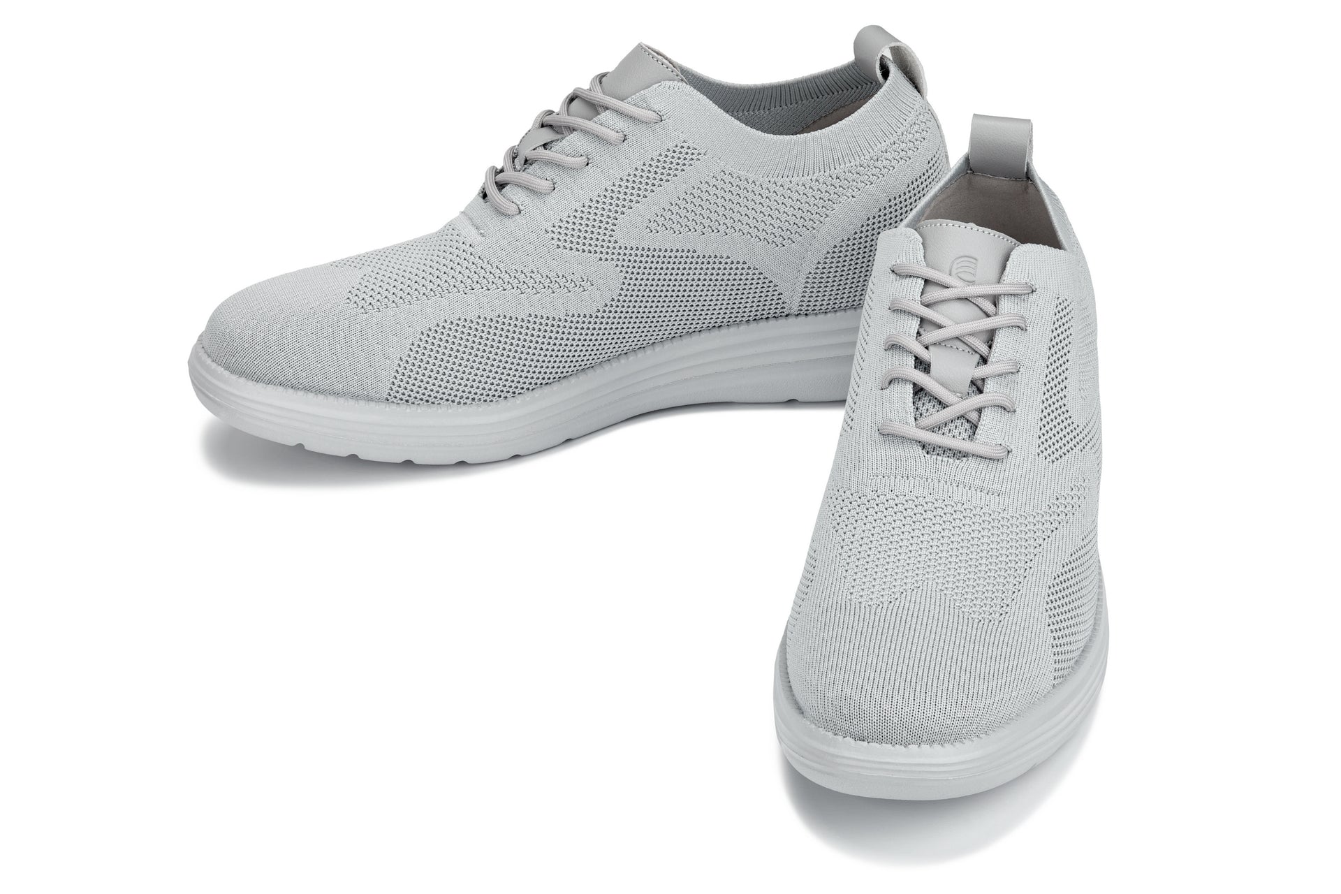 X2640 - 2.8 Inches Taller (Pewter/Light Grey Sole) - Lace Up Casual Men's Walker Shoes - Image 5