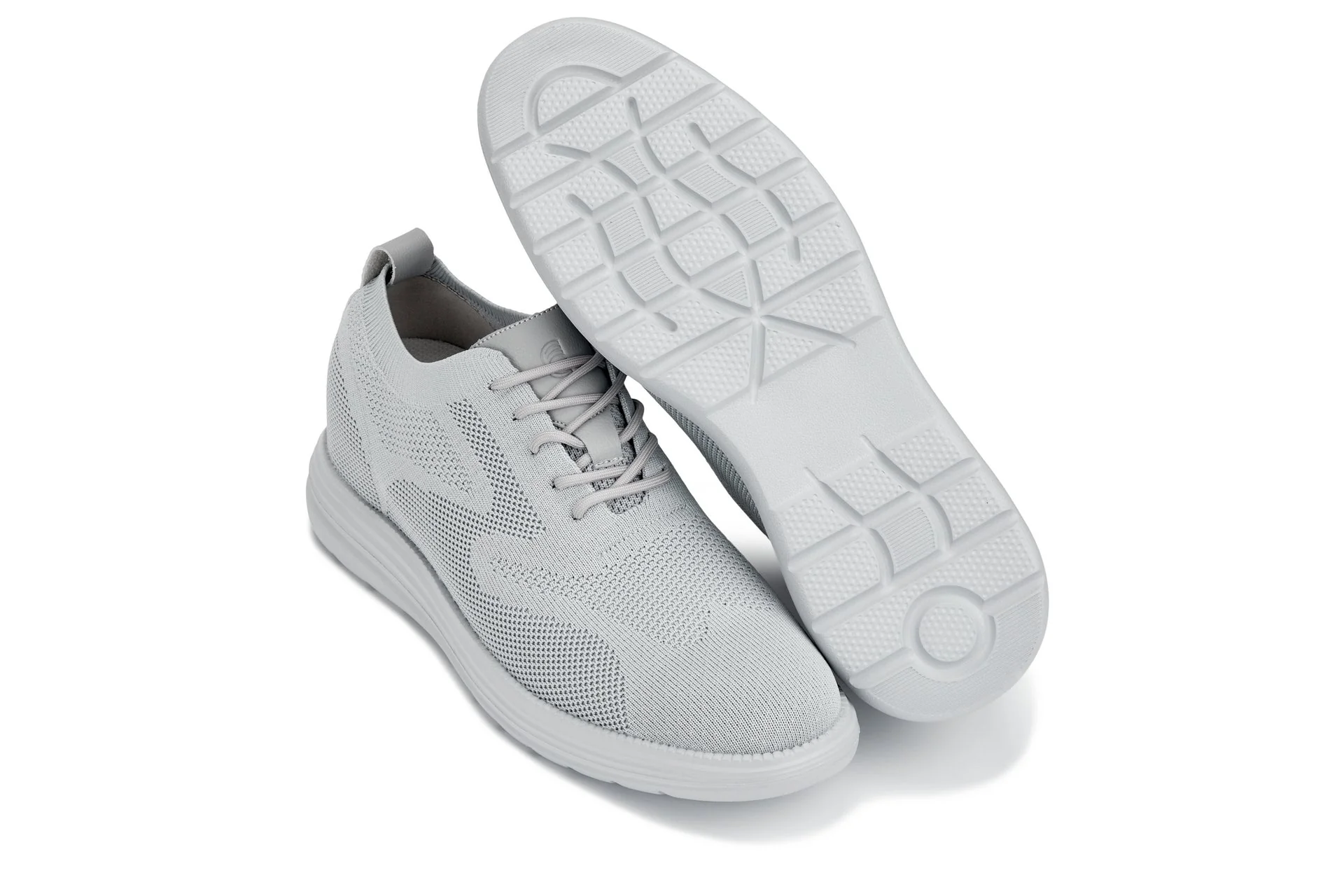 X2640 - 2.8 Inches Taller (Pewter/Light Grey Sole) - Lace Up Casual Men's Walker Shoes - Image 6