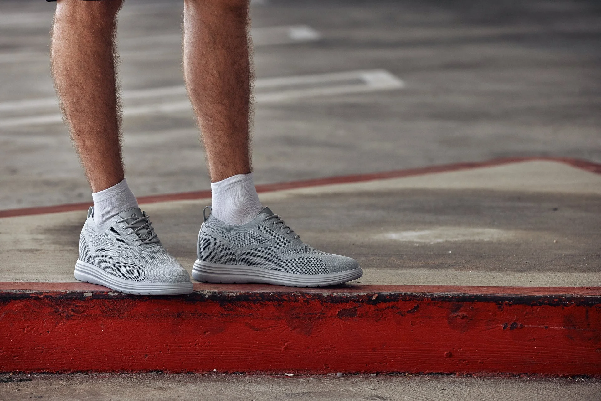 X2640 - 2.8 Inches Taller (Pewter/Light Grey Sole) - Lace Up Casual Men's Walker Shoes - Image 9