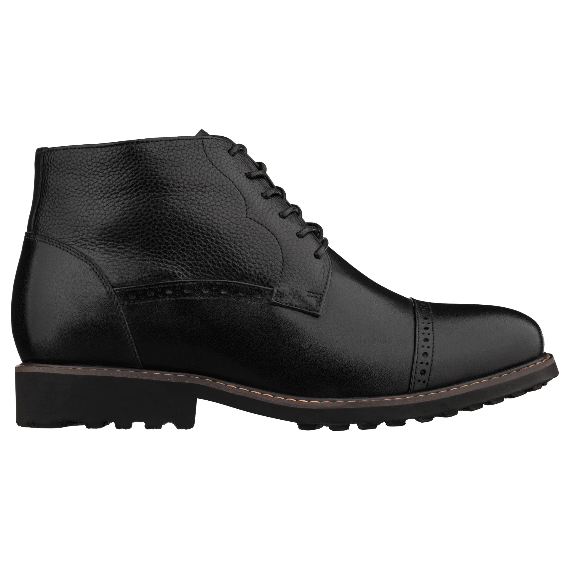 Y41083 - 3.2 Inches Taller (Black) - Lace Up Casual Men's Boots - Image 2