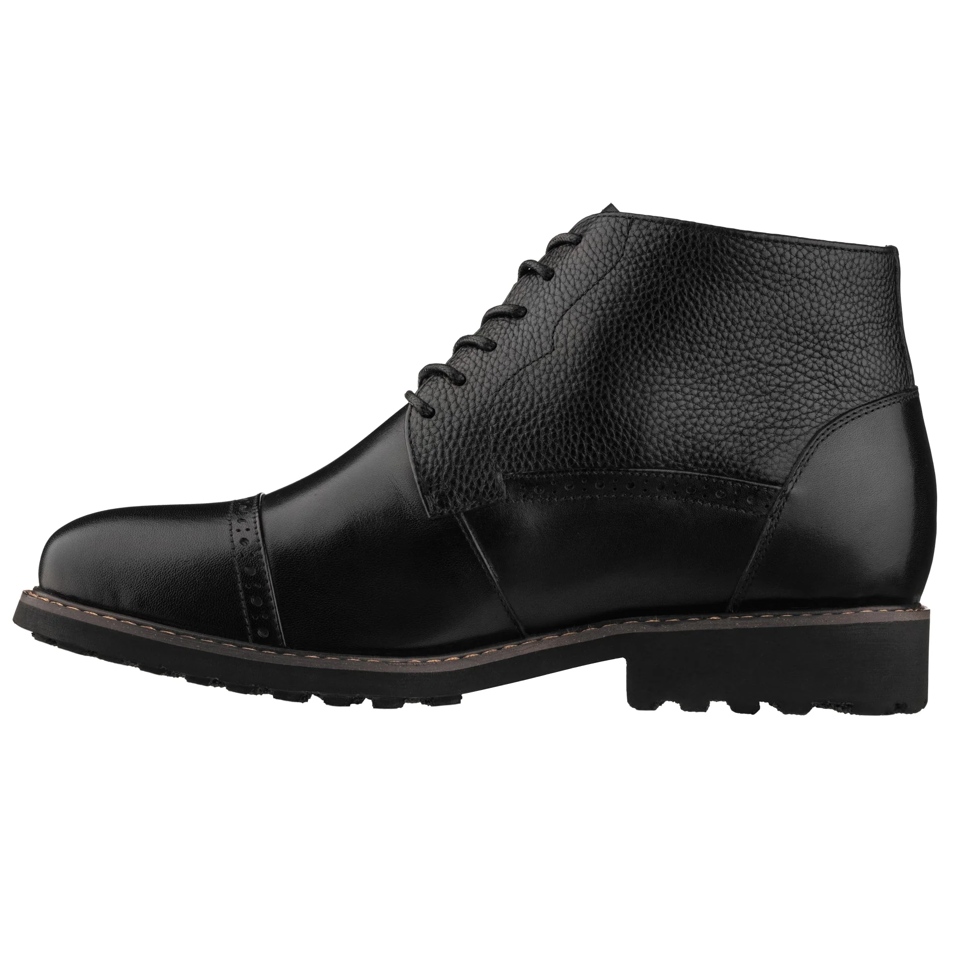Y41083 - 3.2 Inches Taller (Black) - Lace Up Casual Men's Boots - Image 3