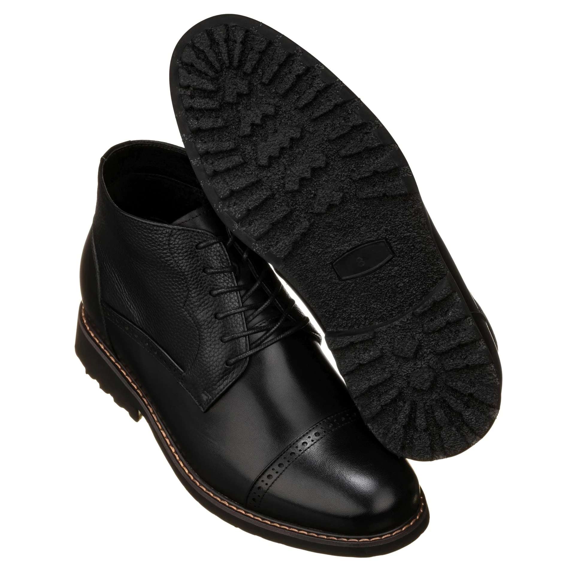 Y41083 - 3.2 Inches Taller (Black) - Lace Up Casual Men's Boots - Image 5