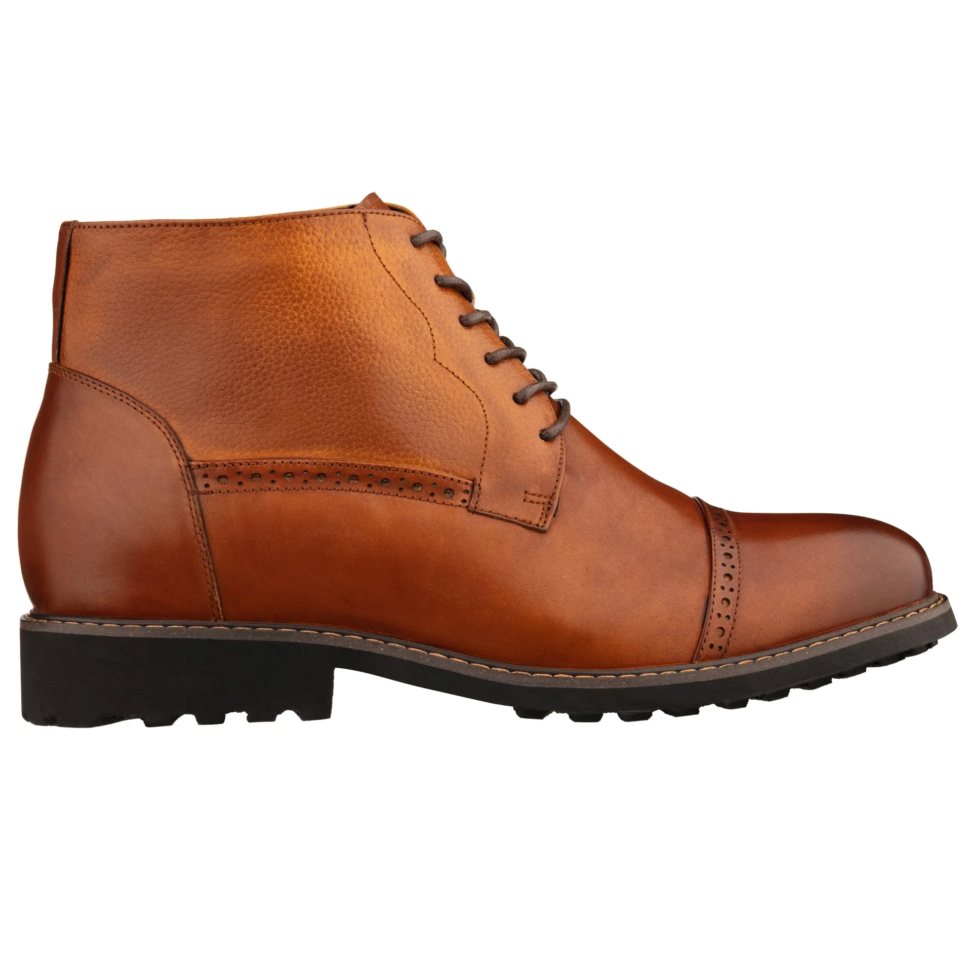 Y41085 - 3.2 Inches Taller (Brown) - Lace Up Casual Men's Boots - Image 2