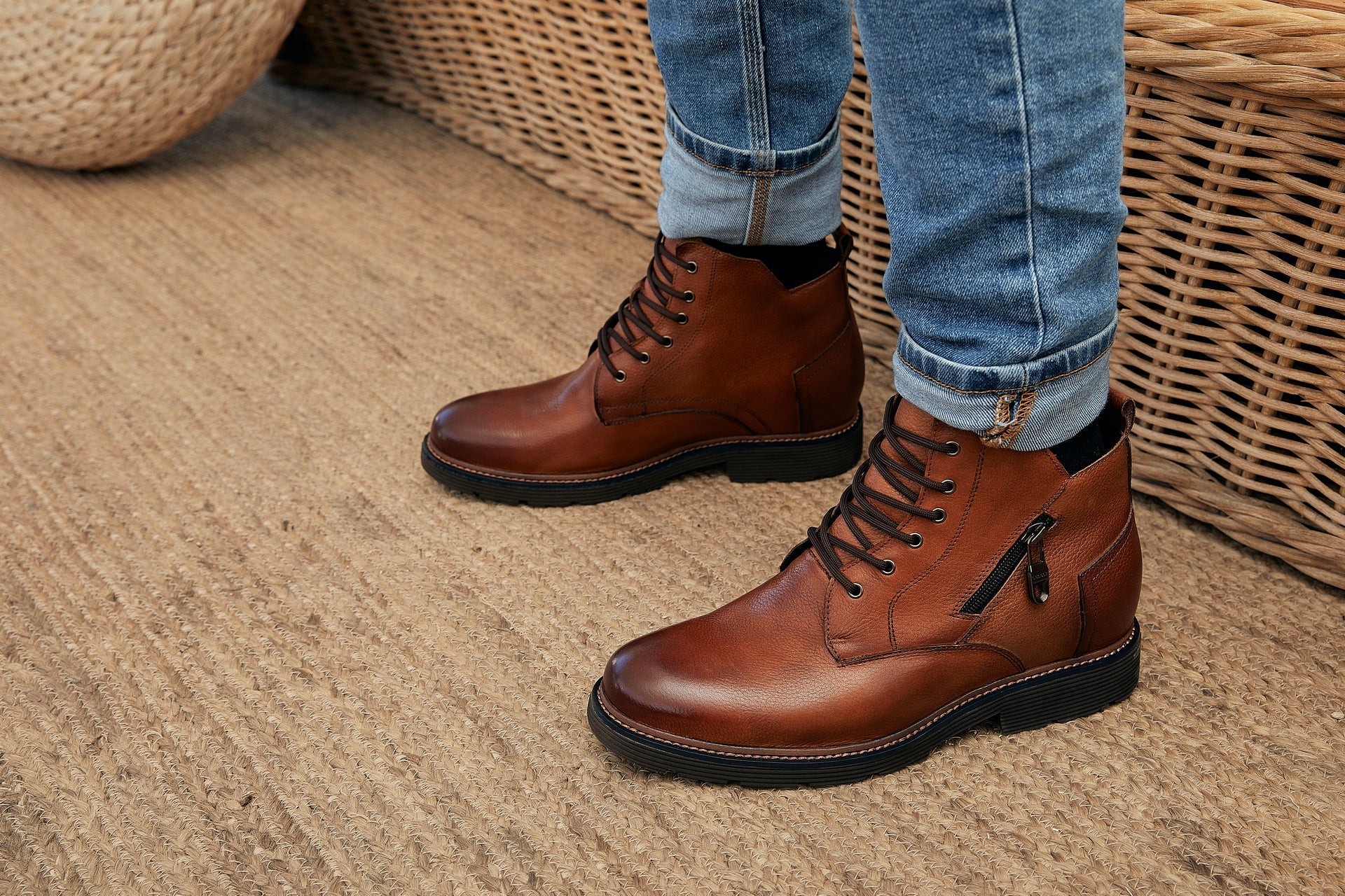 Y42072 - 2.8 Inches Taller (Brown) - Dressy Casual Men's Boots - Image 13