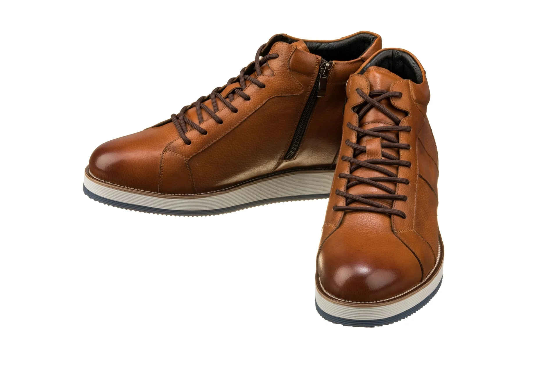 Y6022 - 3 Inches Taller Zipper Men's Boots (Tan) - Image 4