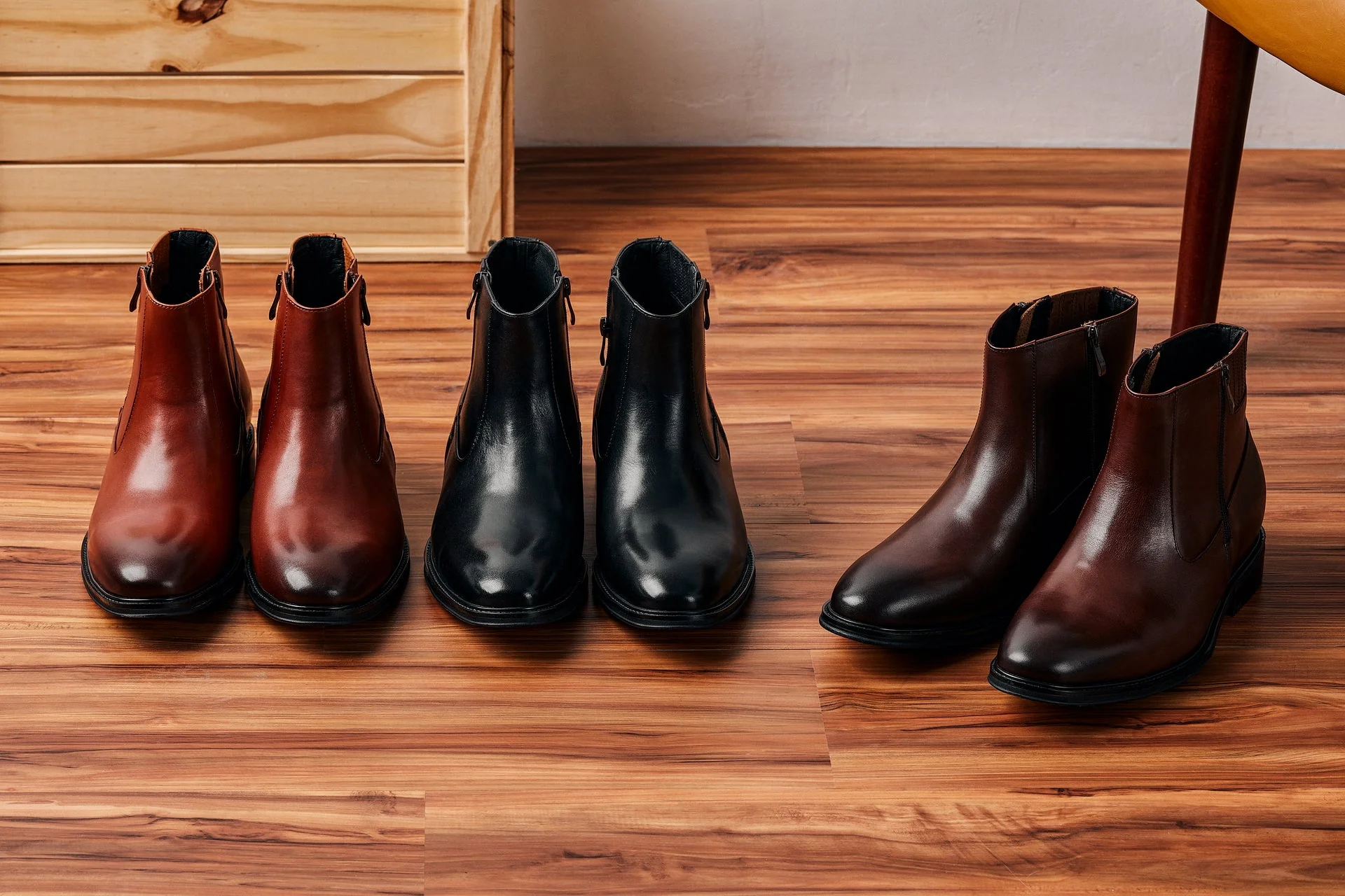 Y70623 - 2.8 Inches Taller (Rust Brown) - Lightweight Zipper Men's Boots - Image 6