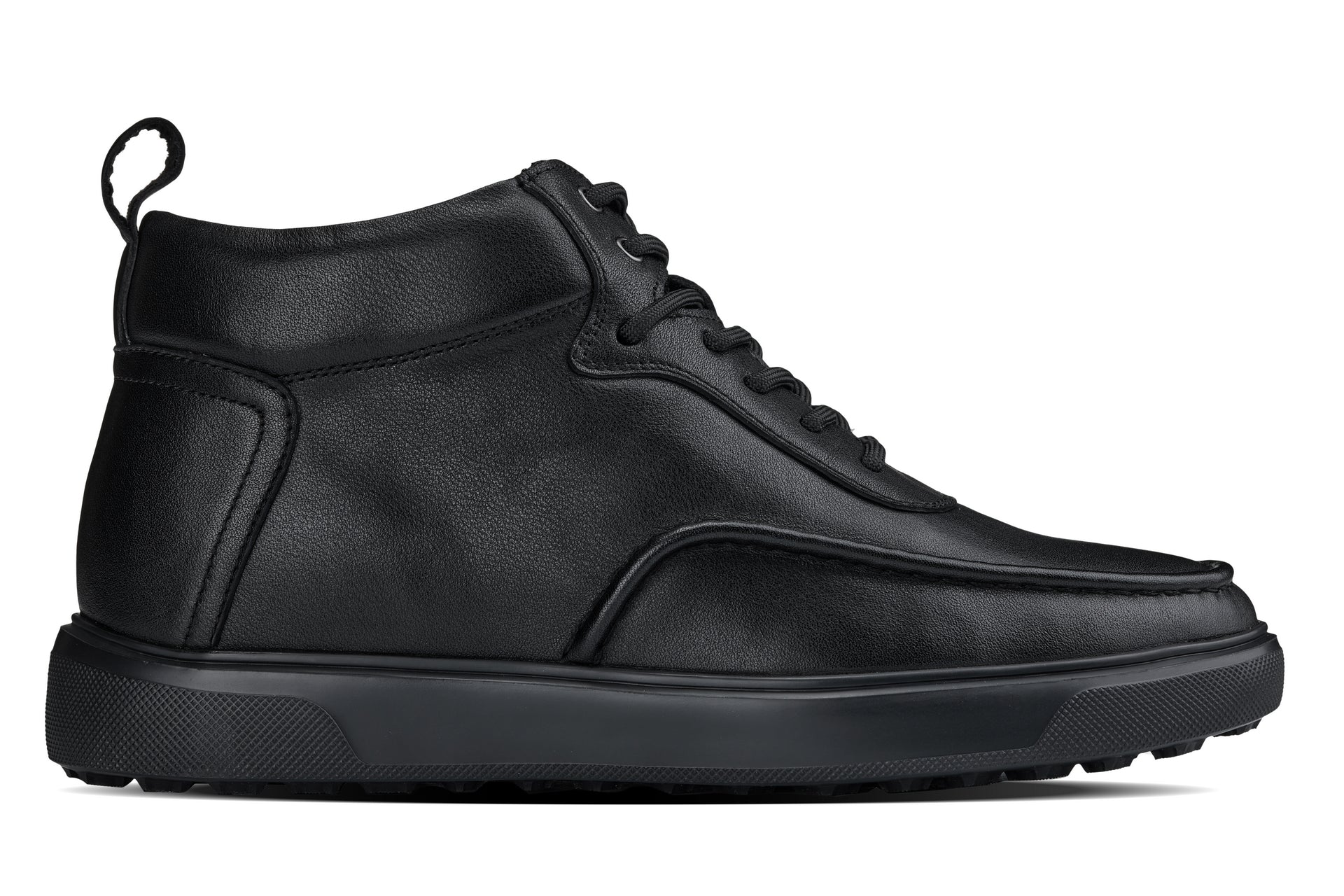 Y7112 - 2.8 Inches Taller (Black) - Nappa Leather Moc-Toe Men's Sneak-Boots - Image 2