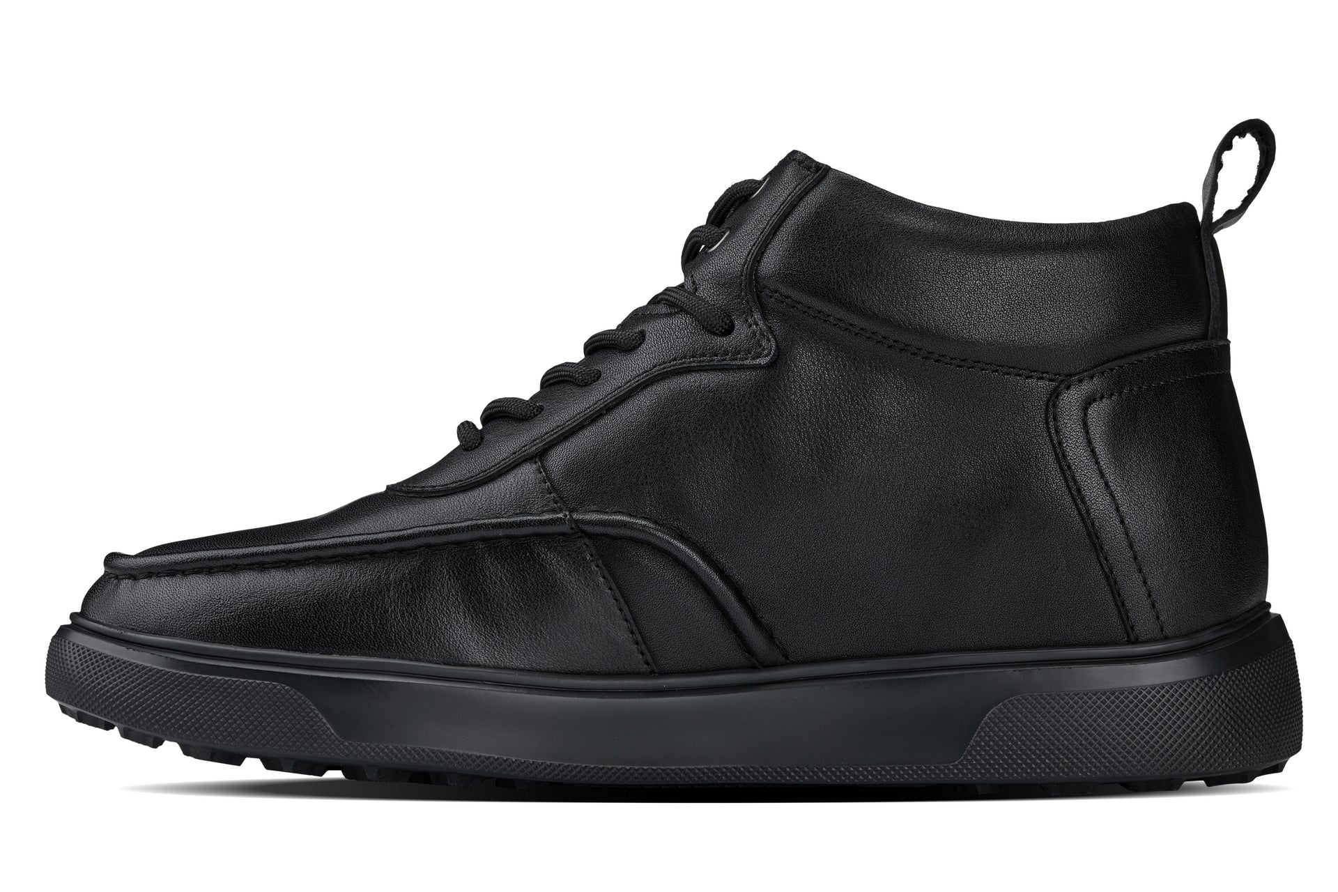 Y7112 - 2.8 Inches Taller (Black) - Nappa Leather Moc-Toe Men's Sneak-Boots - Image 3