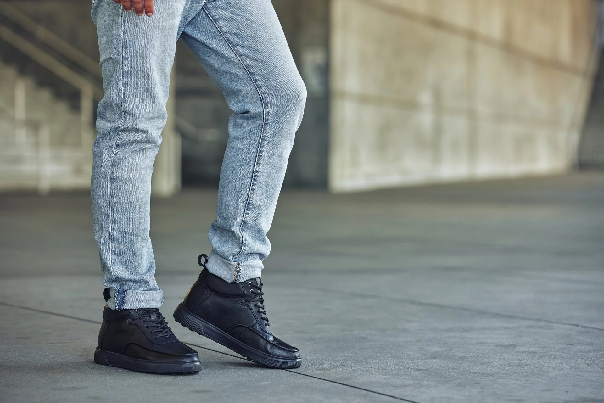 Y7112 - 2.8 Inches Taller (Black) - Nappa Leather Moc-Toe Men's Sneak-Boots - Image 8