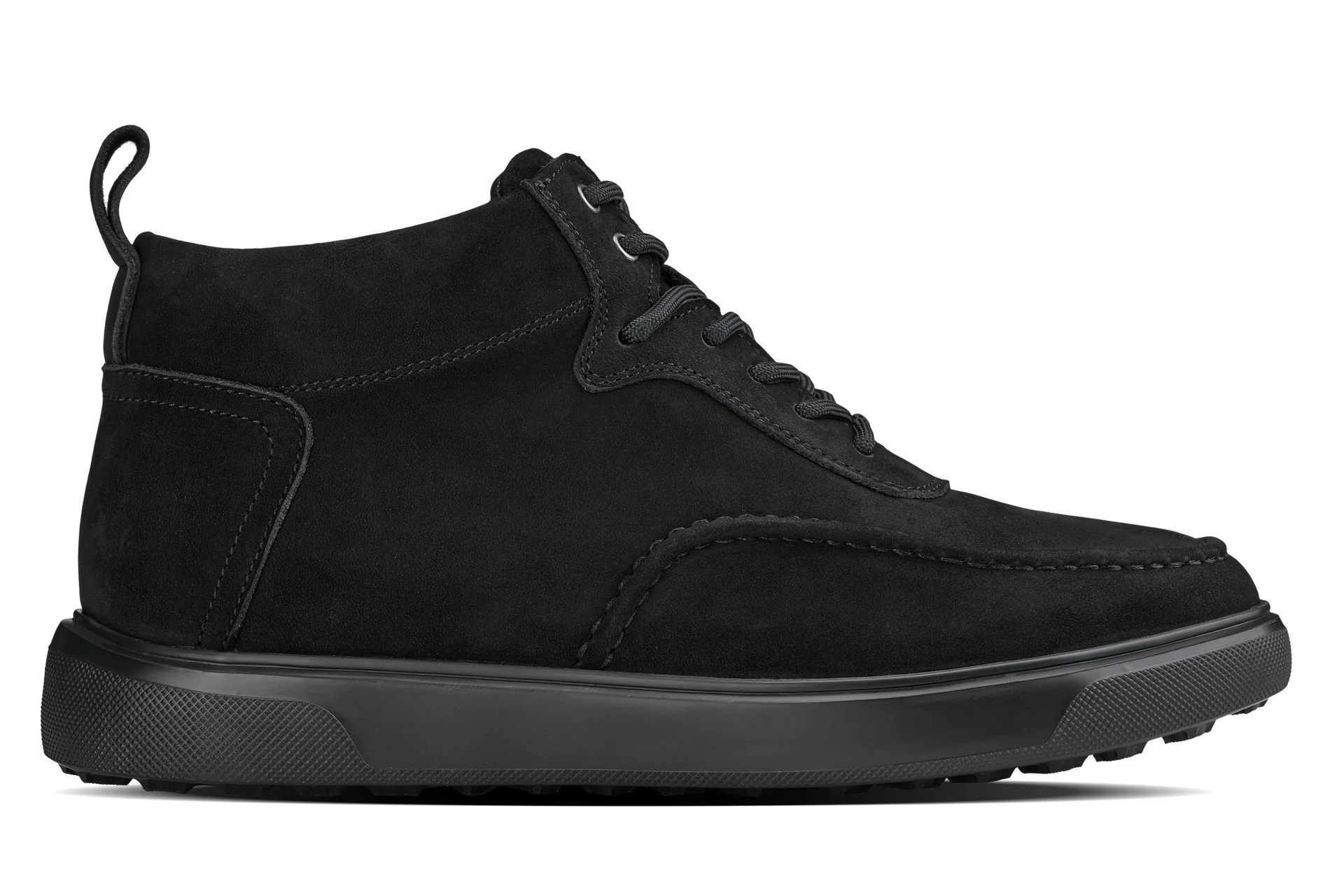 Y7113 - 2.8 Inches Taller (Black) - Nubuck Suede Moc-Toe Men's Sneak-Boots - Image 2