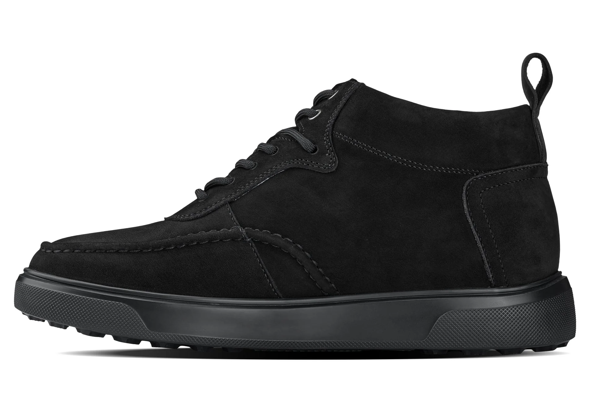 Y7113 - 2.8 Inches Taller (Black) - Nubuck Suede Moc-Toe Men's Sneak-Boots - Image 3