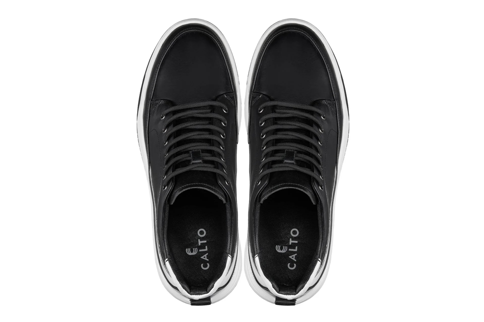 Y7150 - 2.6 Inches Taller (Black) - Leather Ankle Top Men's Sneak-Boot - Image 4
