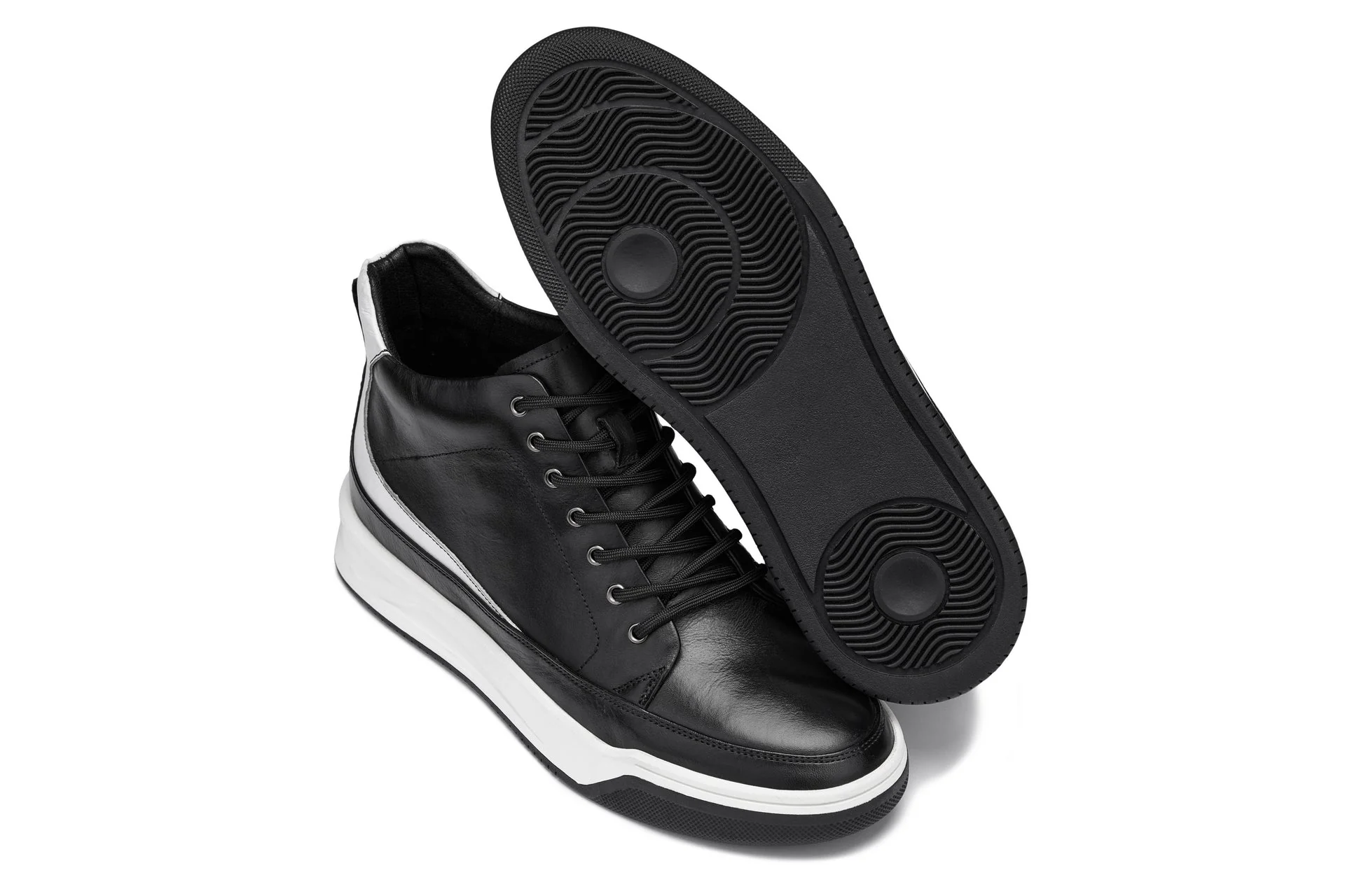 Y7150 - 2.6 Inches Taller (Black) - Leather Ankle Top Men's Sneak-Boot - Image 6