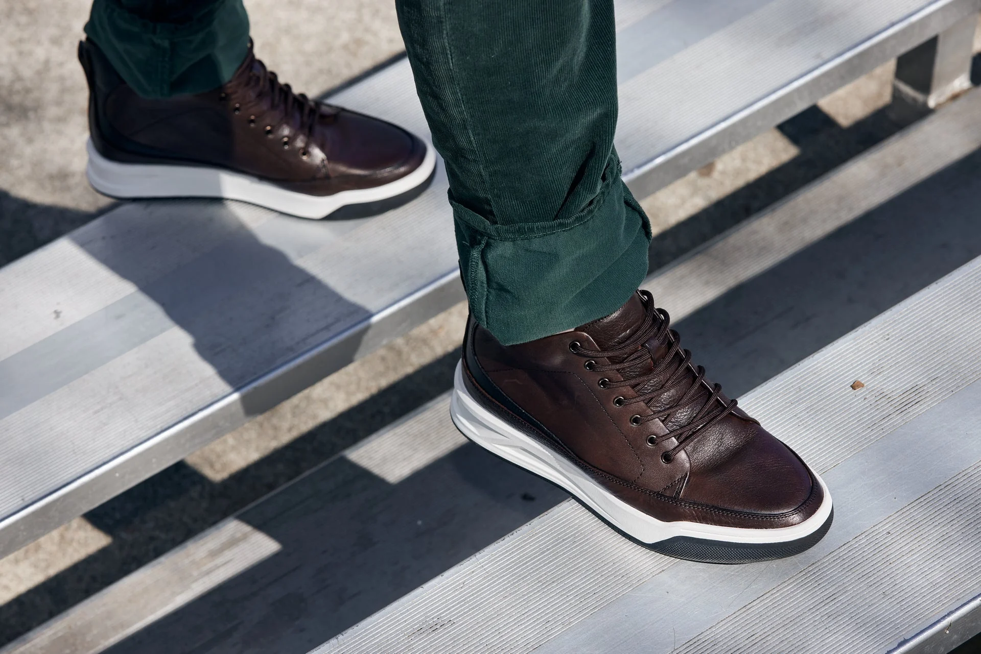 Y7152 - 2.6 Inches Taller (Coffee Brown) - Leather Ankle Top Men's Sneak-Boot - Image 9