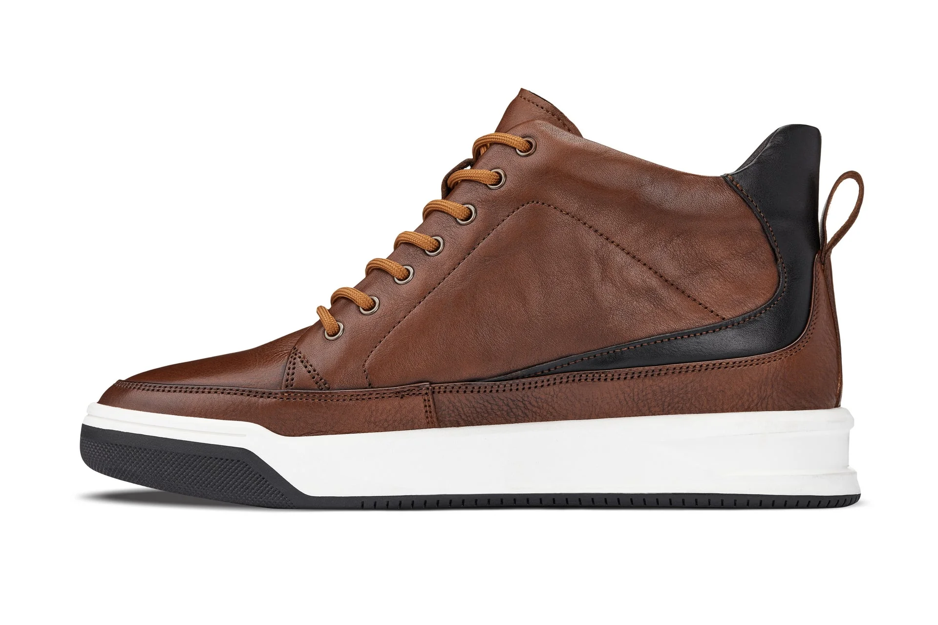 Y7153 - 2.6 Inches Taller (Brown) - Leather Ankle Top Men's Sneak-Boot - Image 3