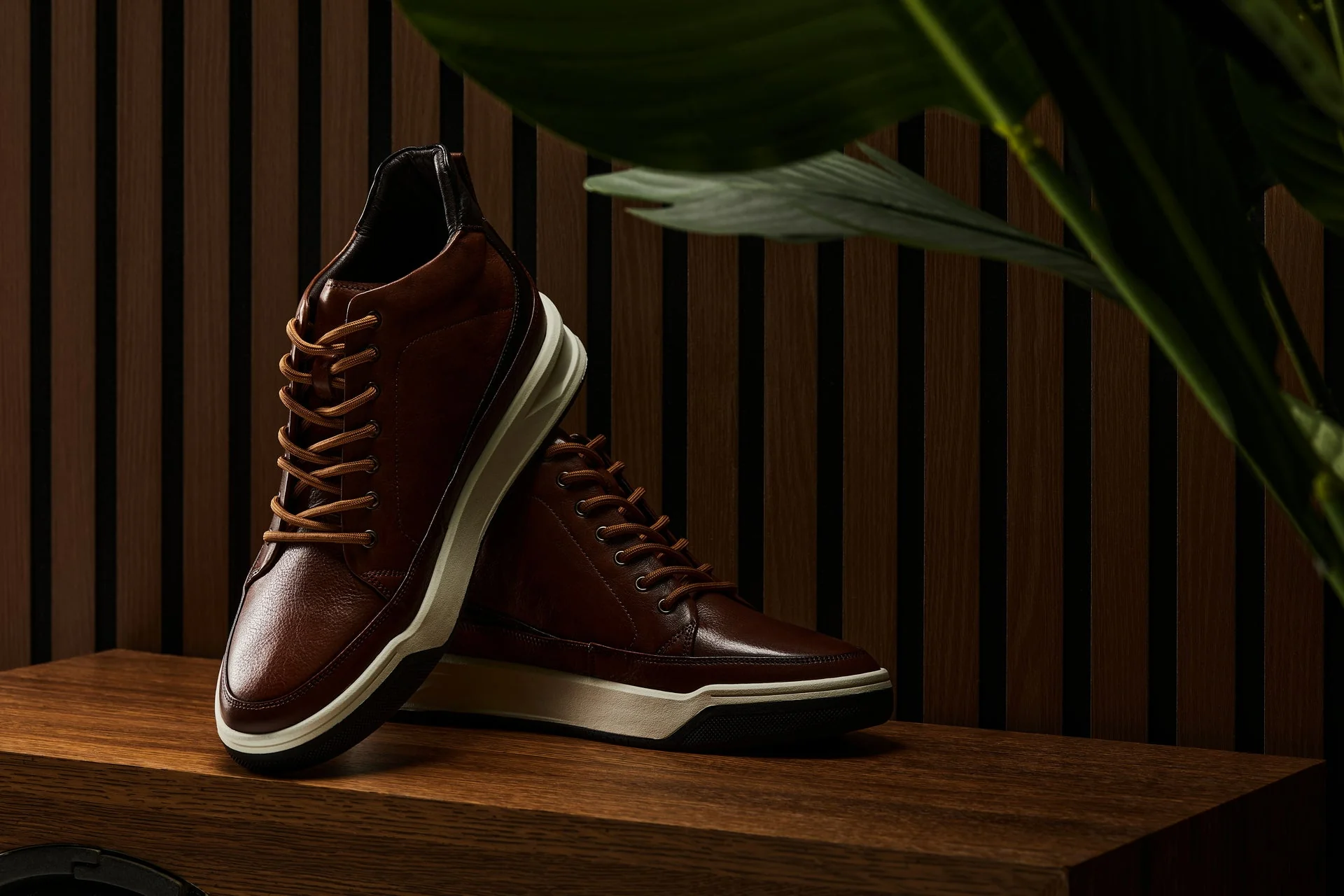 Y7153 - 2.6 Inches Taller (Brown) - Leather Ankle Top Men's Sneak-Boot - Image 7