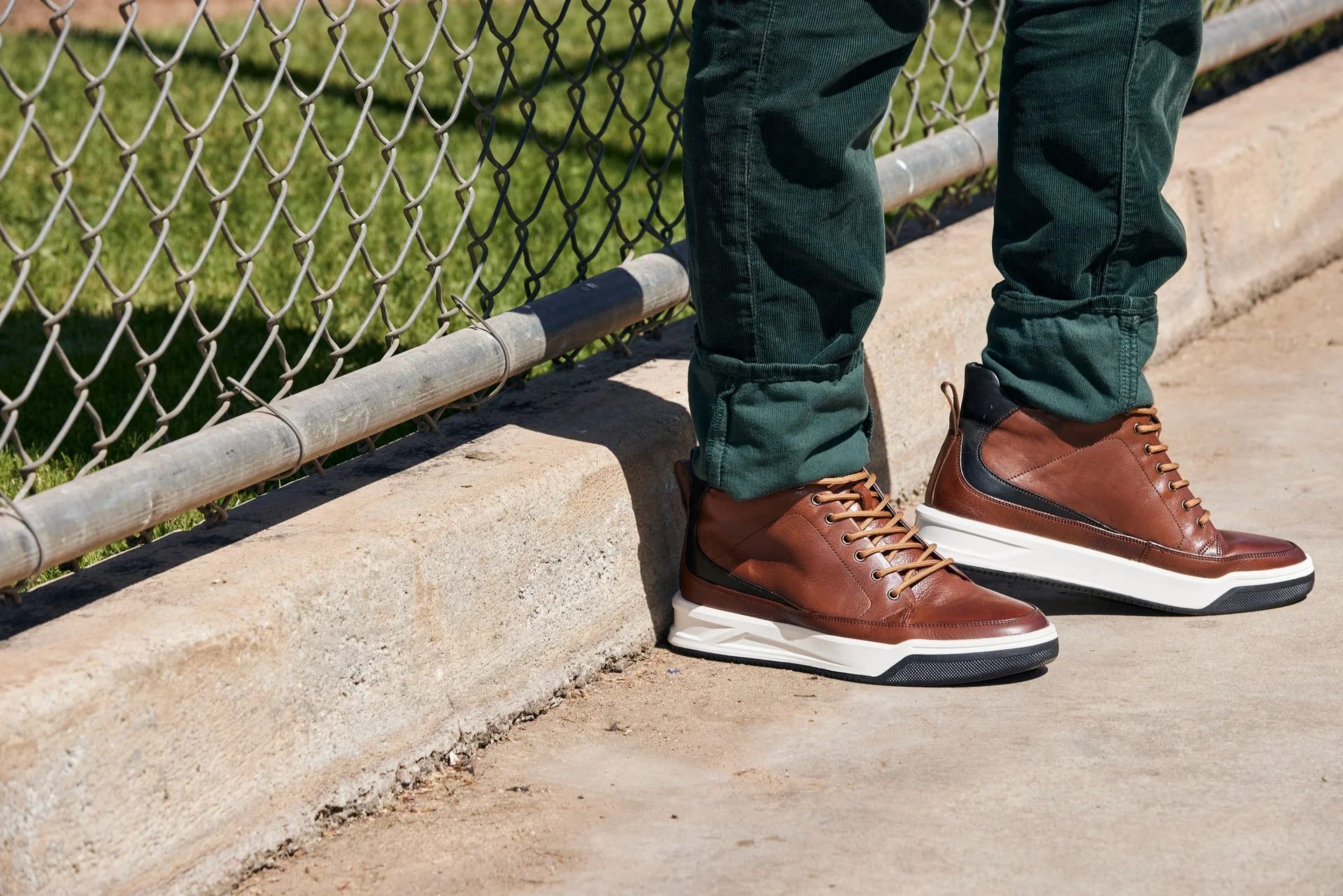 Y7153 - 2.6 Inches Taller (Brown) - Leather Ankle Top Men's Sneak-Boot - Image 9