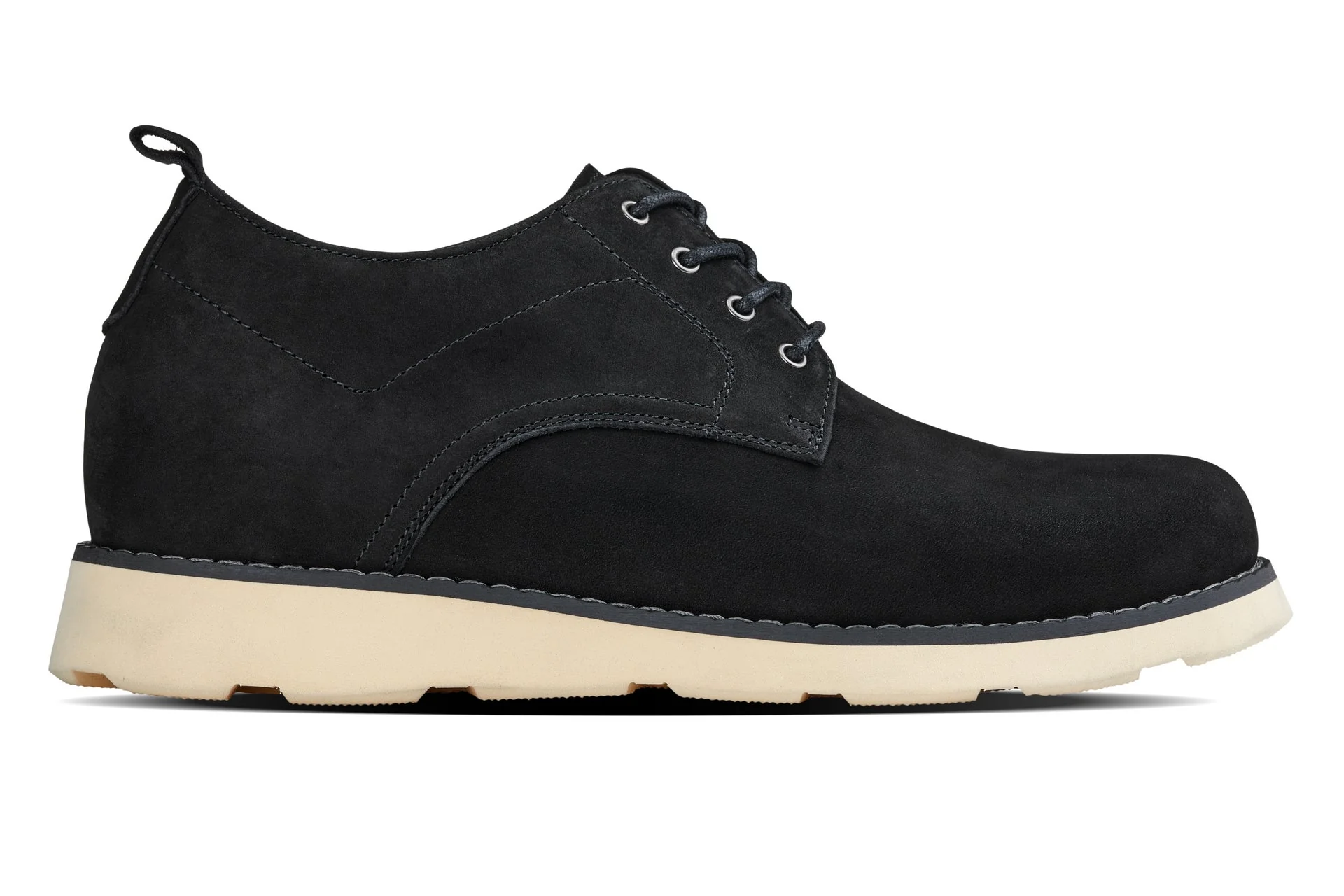 Y7261 - 2.8 Inches Taller (Black) - Nubuck Upper Wedge Sole Men's Work Boots - Image 2