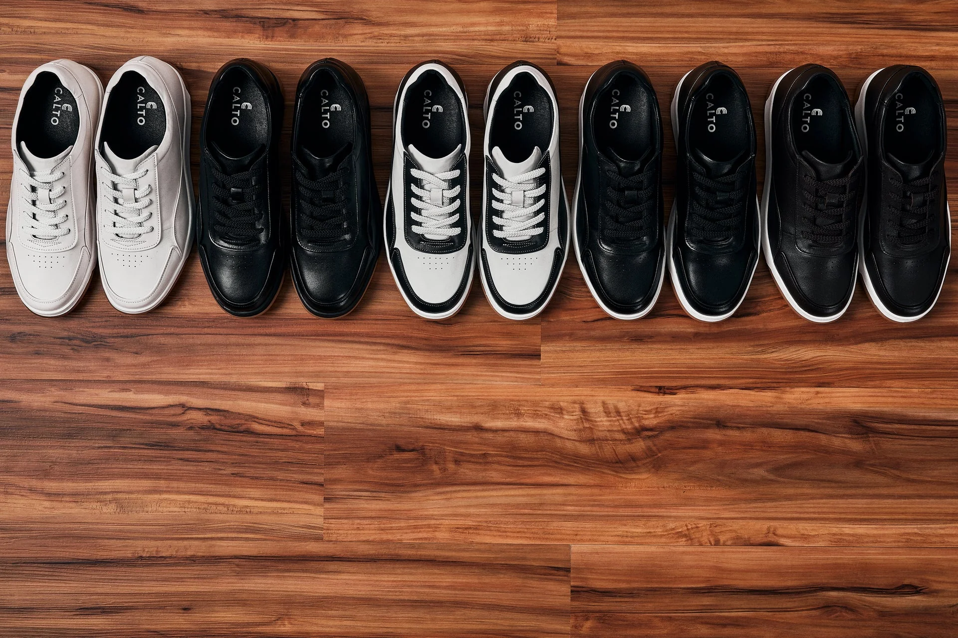 Y7888 - 2.6 Inches Taller (Noir/Black & Gum Sole) - Elevated Leather Men's Sneakers - Image 6