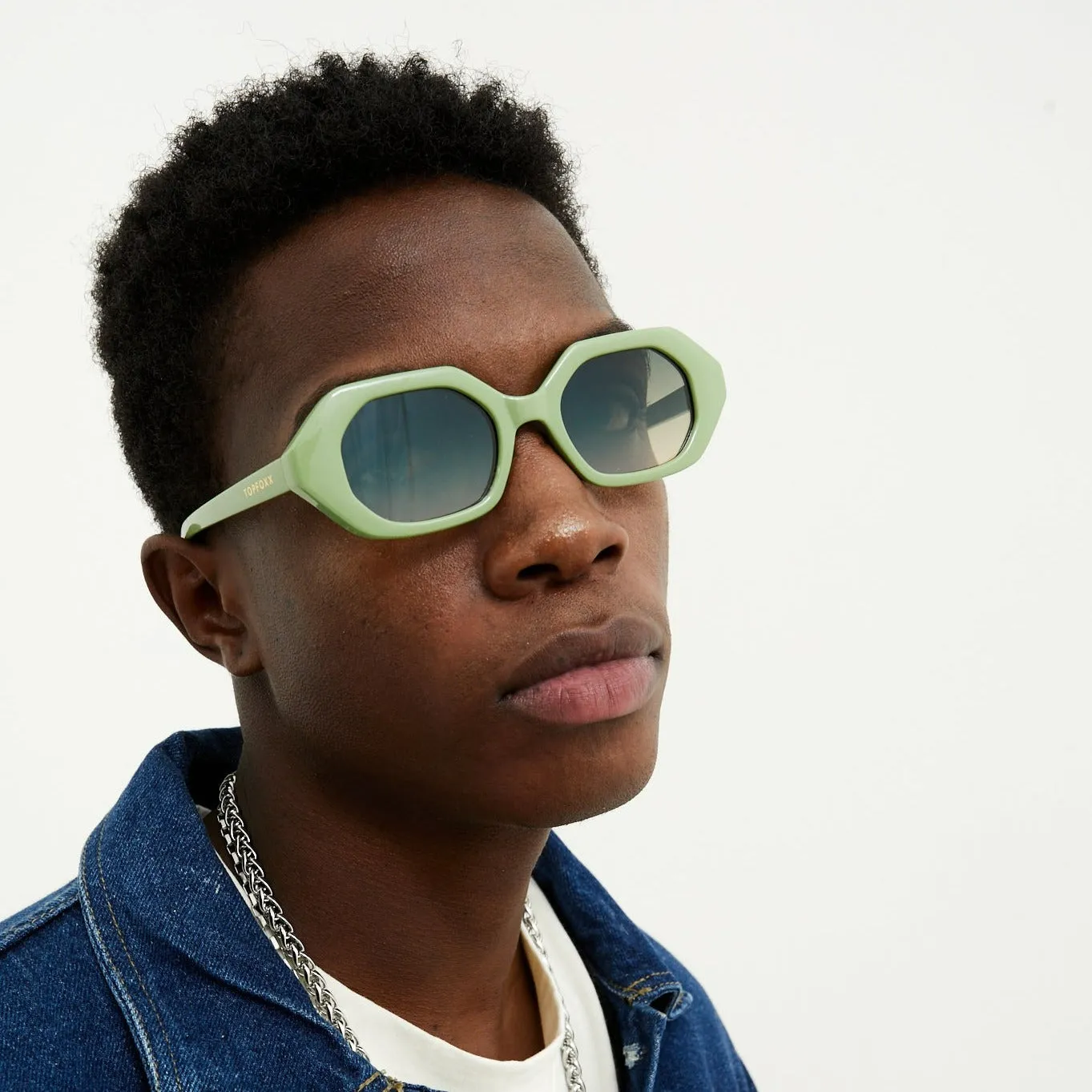 Geometric Unisex Sunglasses - Green - Image 4