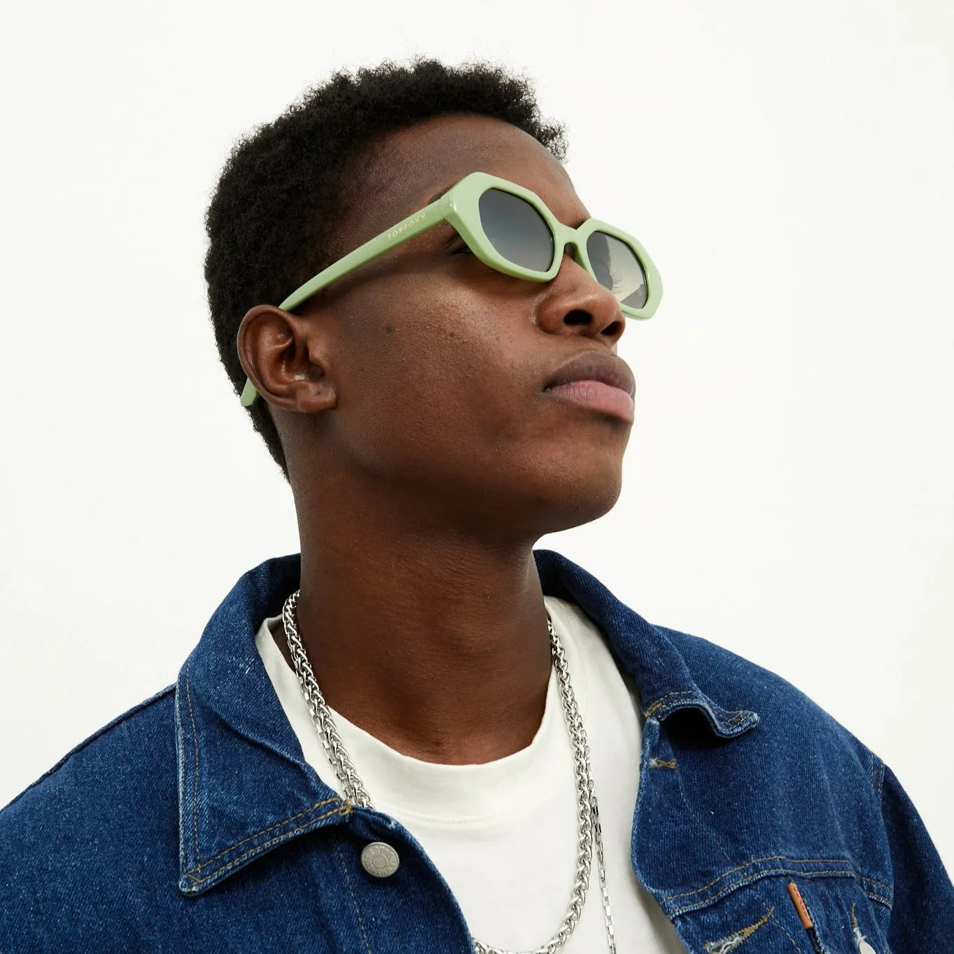 Geometric Unisex Sunglasses - Green - Image 5