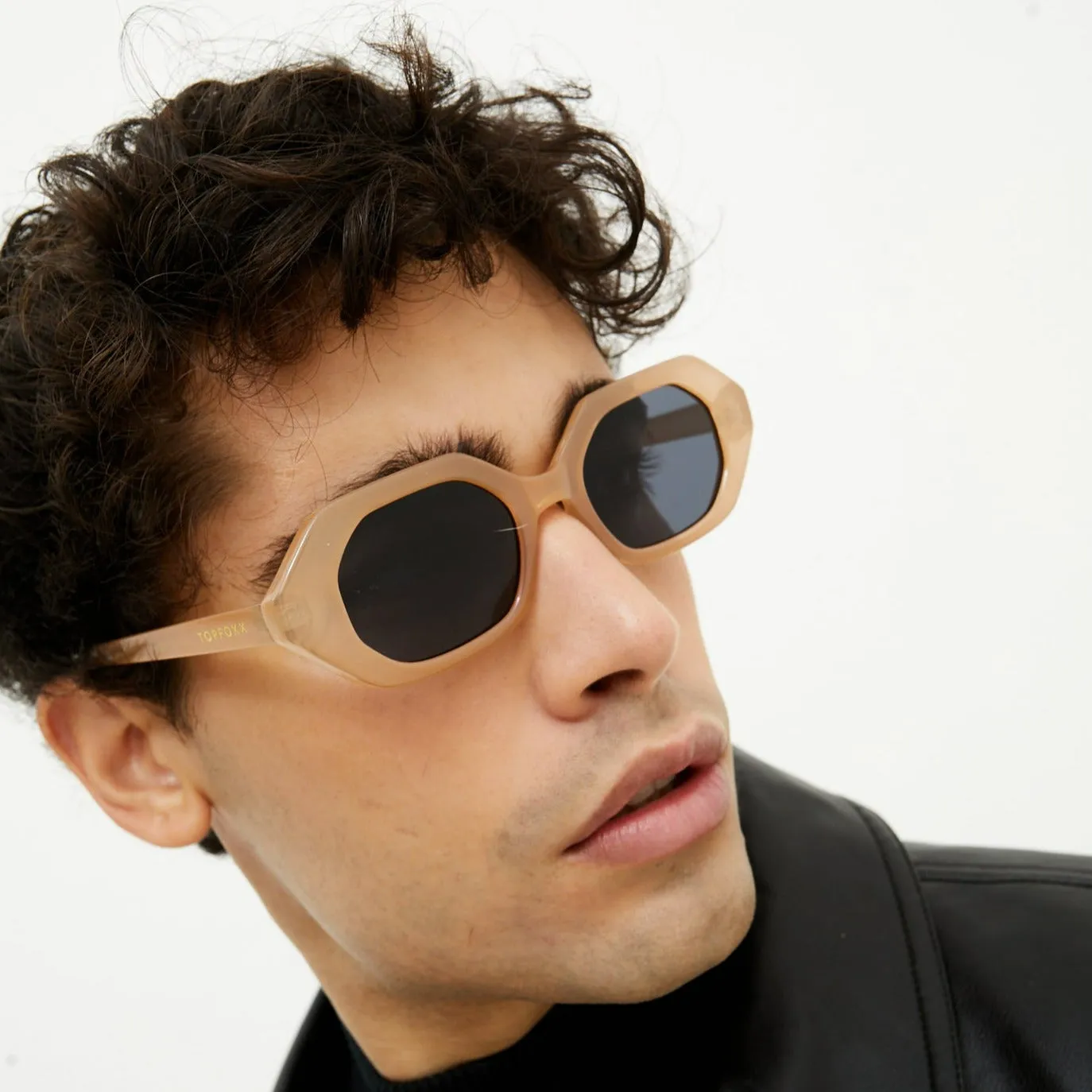 Geometric Unisex Sunglasses - Nude - Image 5