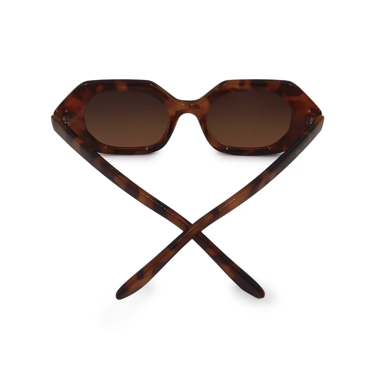 Geometric Unisex Sunglasses - Tortoise - Image 3