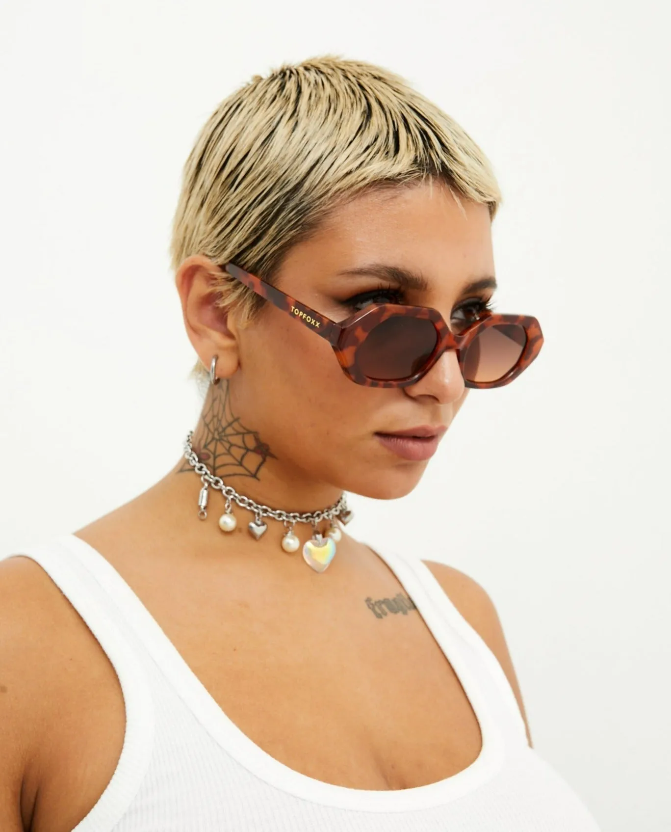 Geometric Unisex Sunglasses - Tortoise - Image 5
