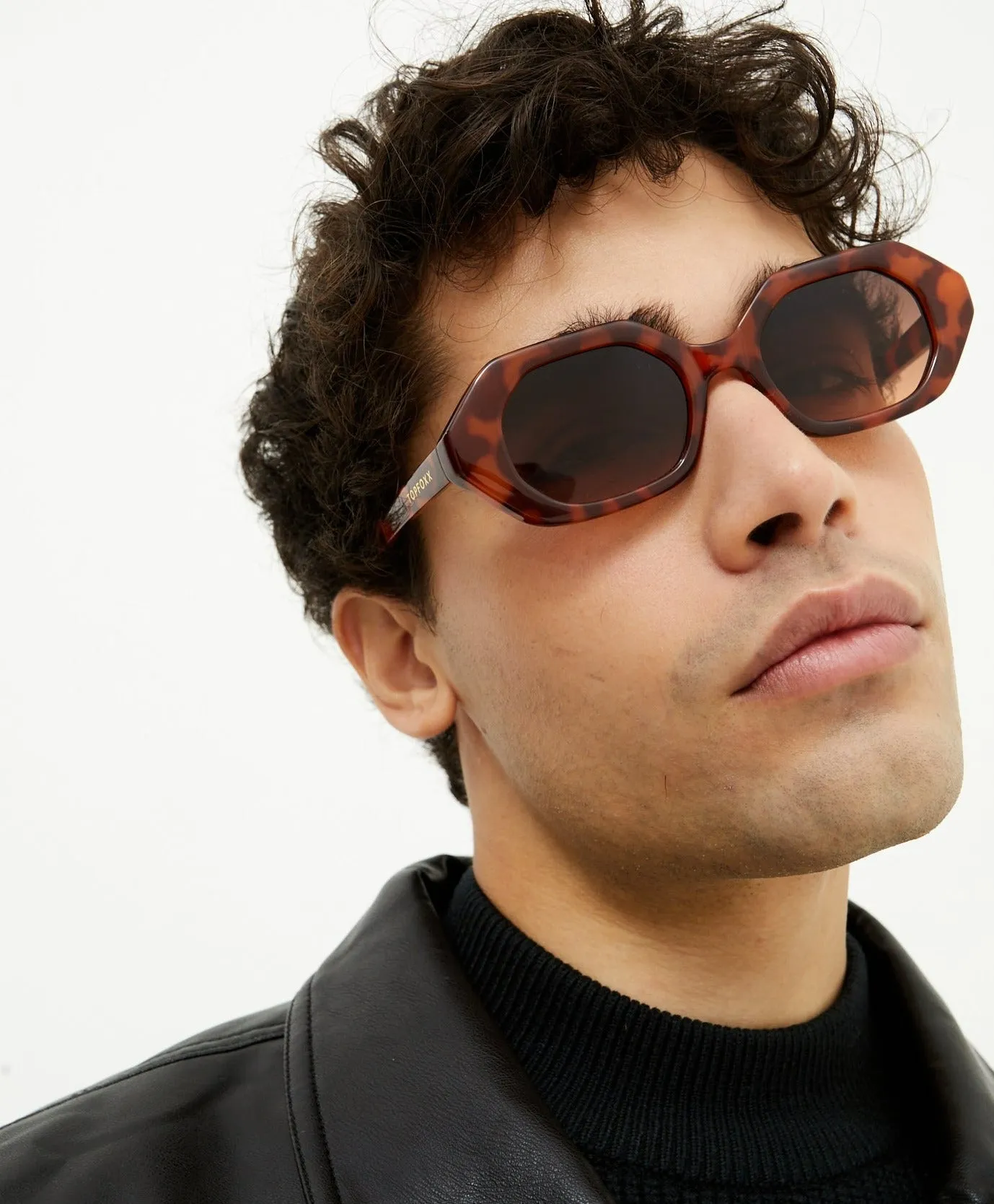 Geometric Unisex Sunglasses - Tortoise - Image 8