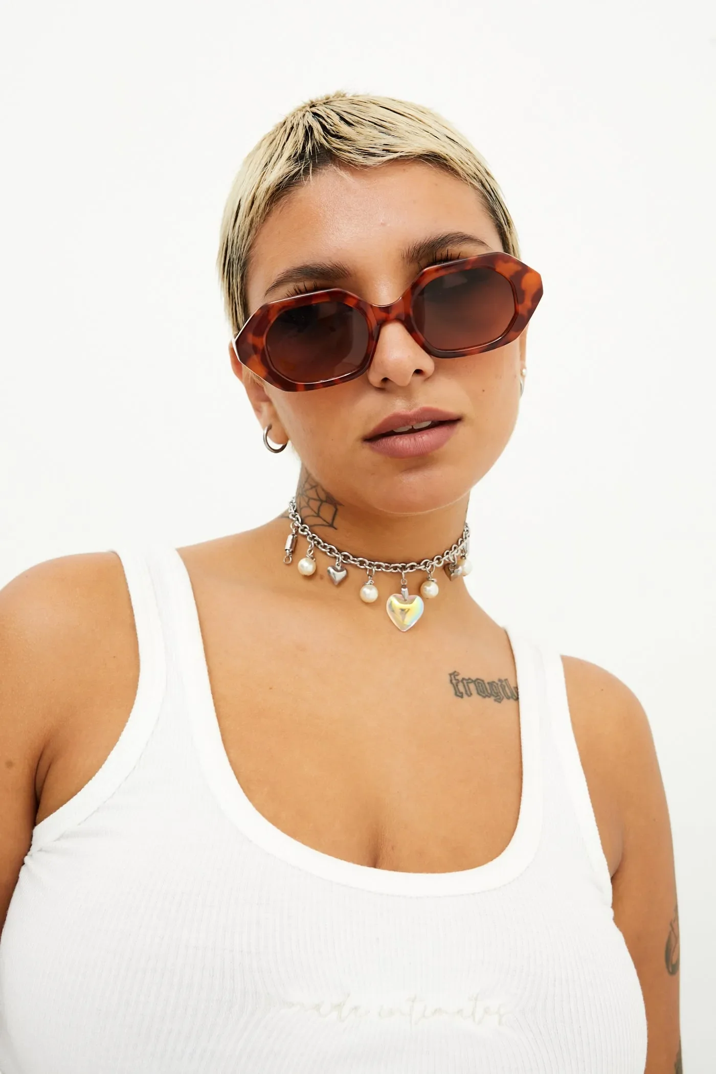 Geometric Unisex Sunglasses - Tortoise - Image 9