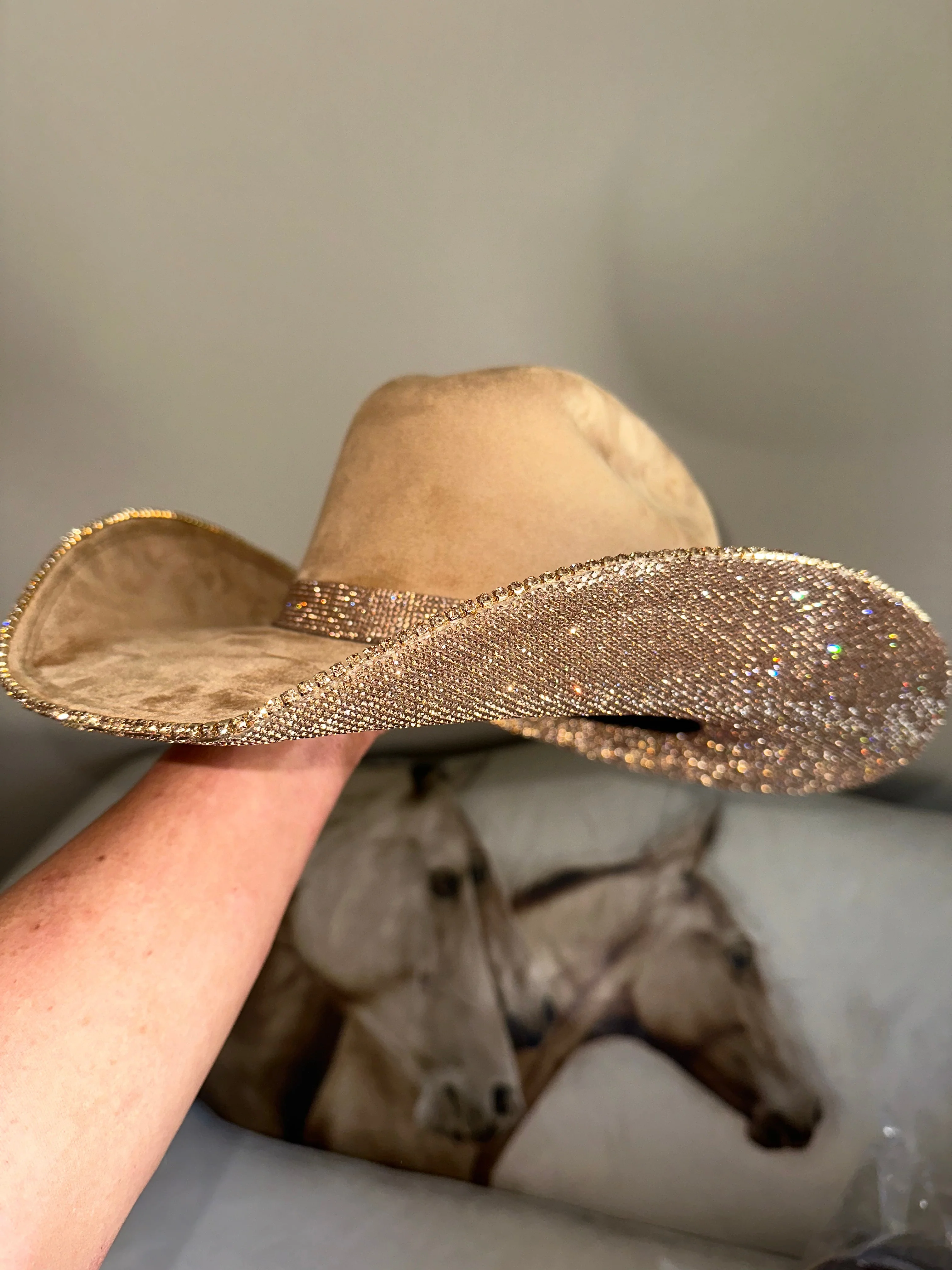 Camel Suede & Lt Topaz Rhinestones - Image 2