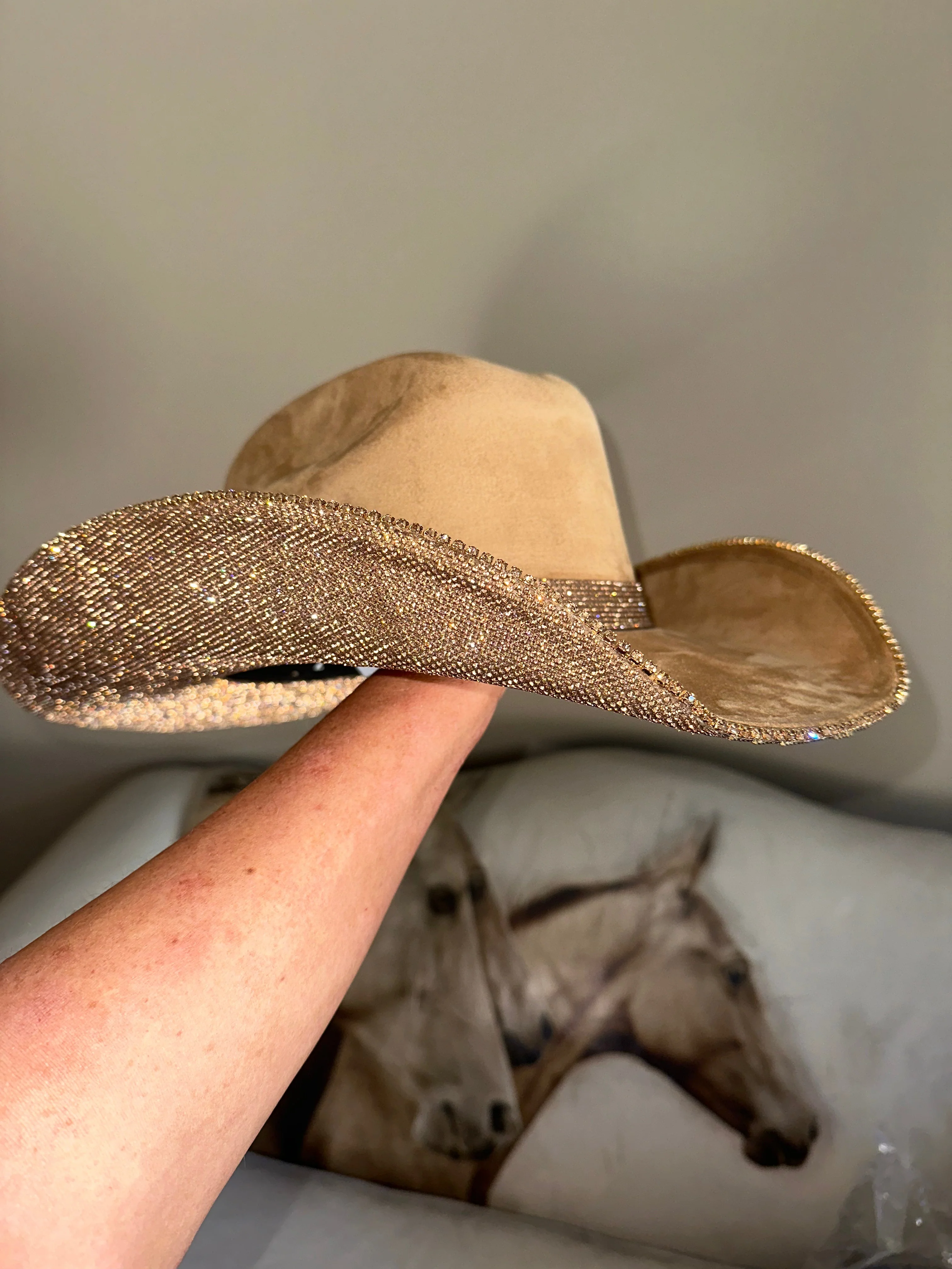 Camel Suede & Lt Topaz Rhinestones - Image 3
