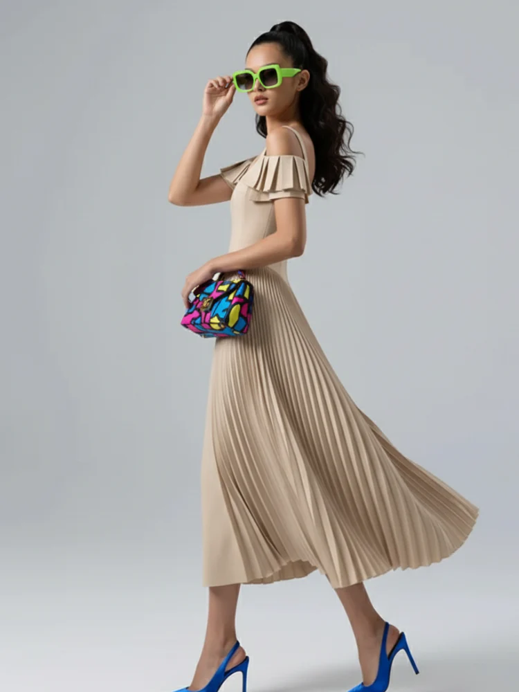 Camisole Backless Party Dress with Pleated and Patchwork Details For Women, SoHo, BYMANYC New York.