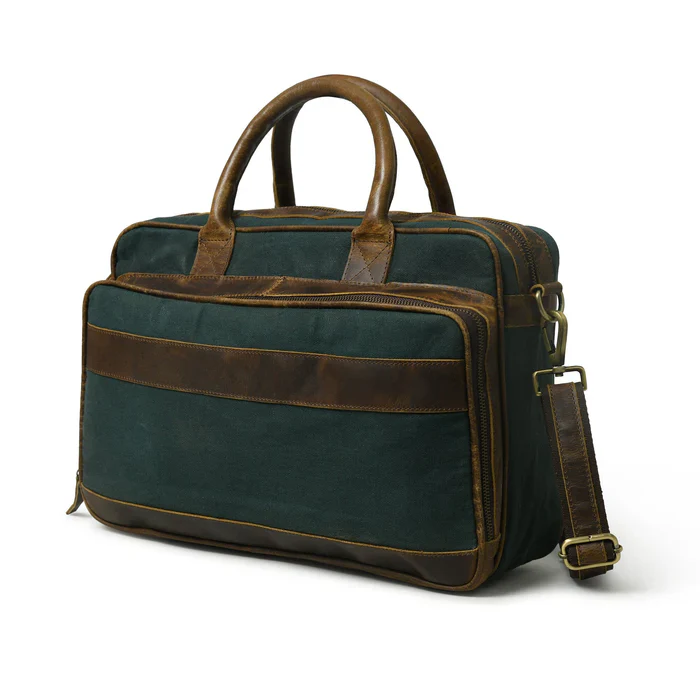Canvas Green Briefcase - Image 2