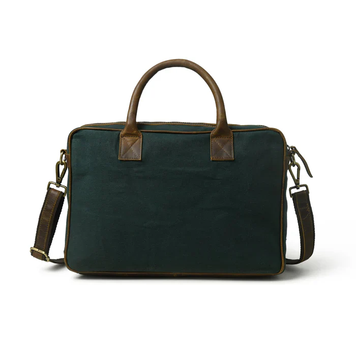 Canvas Green Briefcase - Image 3