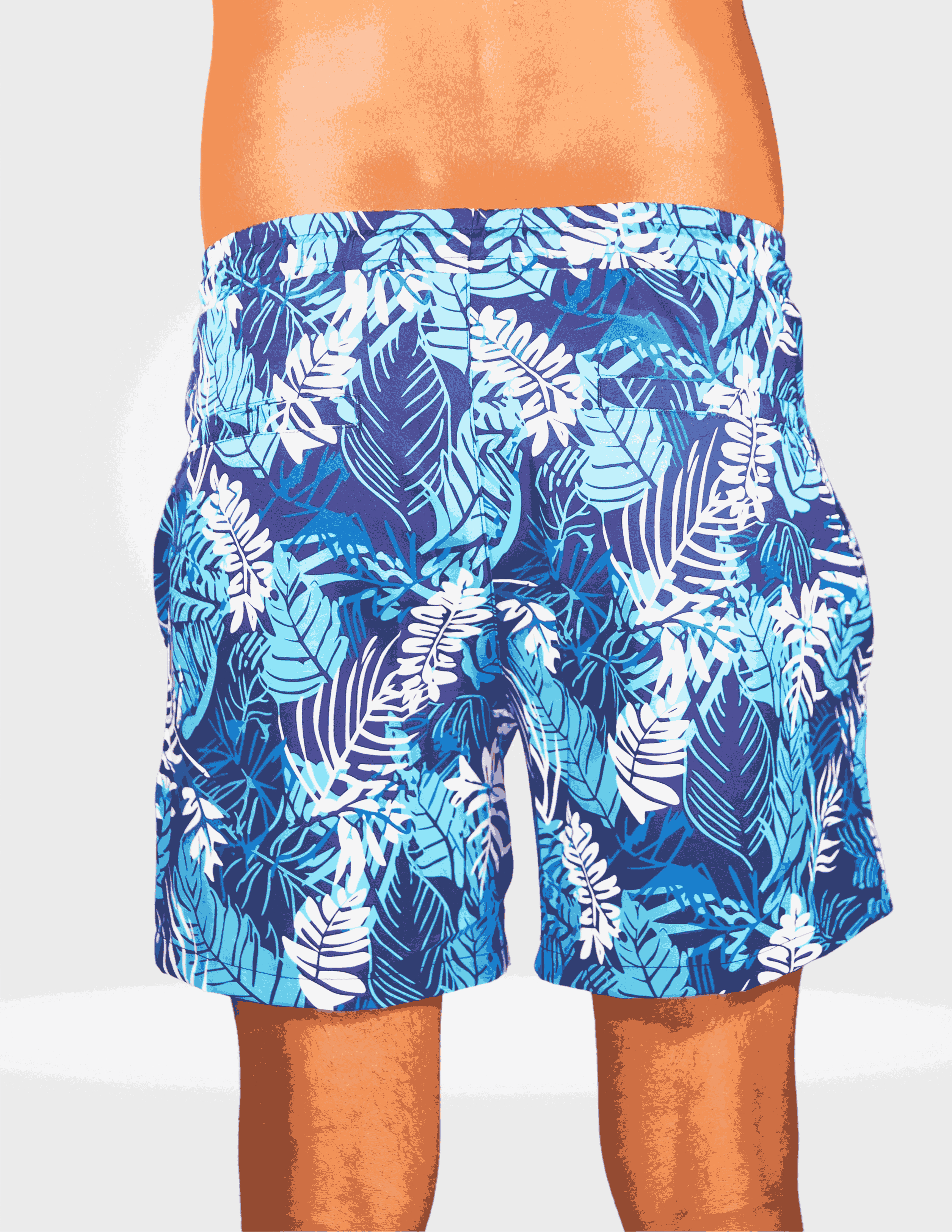 Caribbean Palms - Waterproof Pocket Swim Shorts - Athletic Liner - Image 4