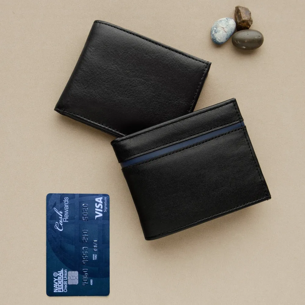 Carry-It-All Bifold Men's Leather Wallet (American Flag optional) - Image 14
