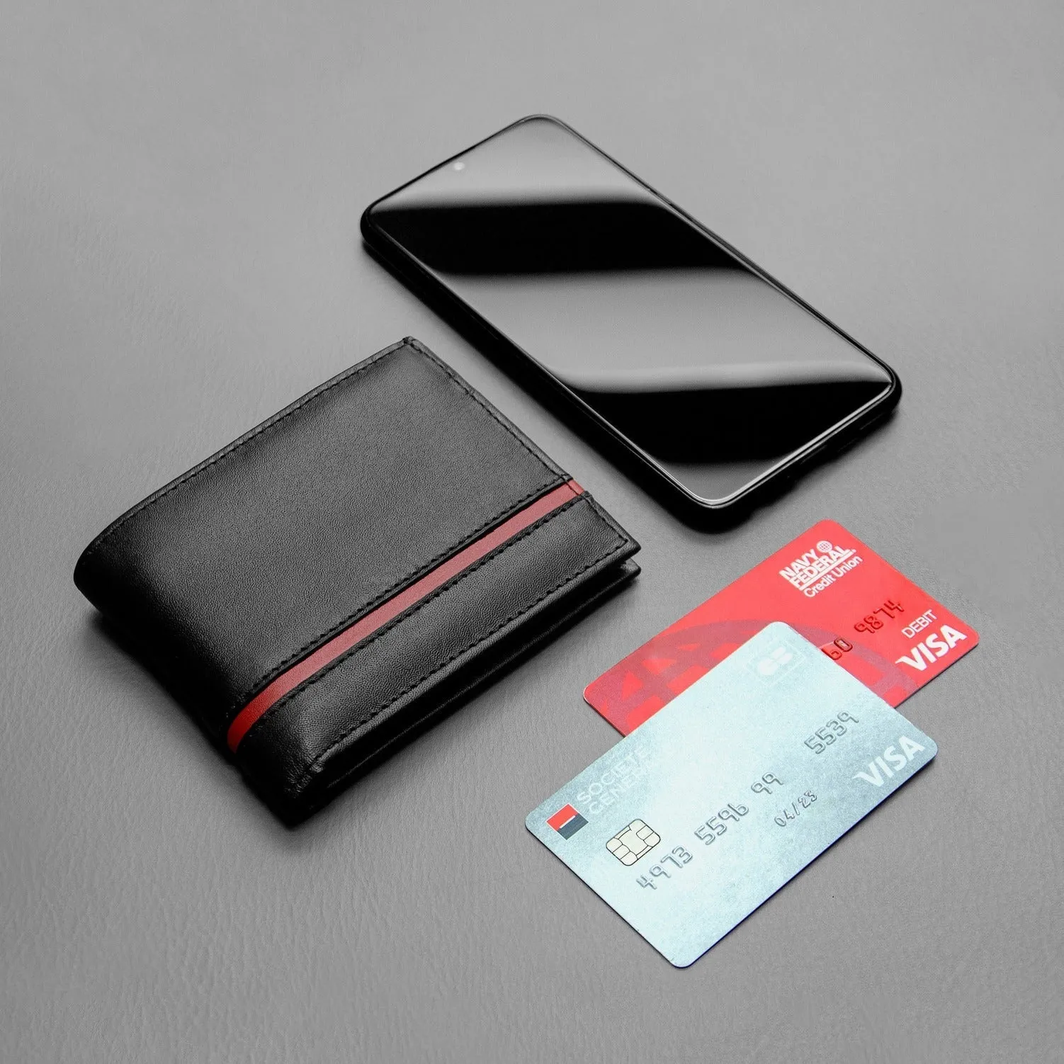 Carry-It-All Bifold Men's Leather Wallet (American Flag optional) - Image 15