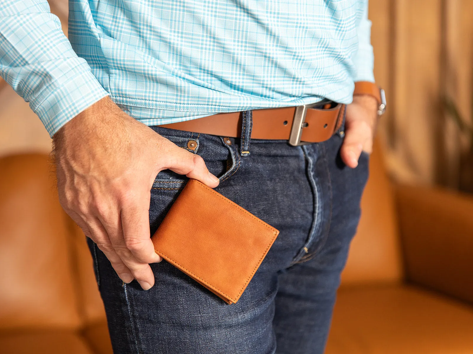 Carry-It-All Bifold Men's Leather Wallet (American Flag optional) - Image 18