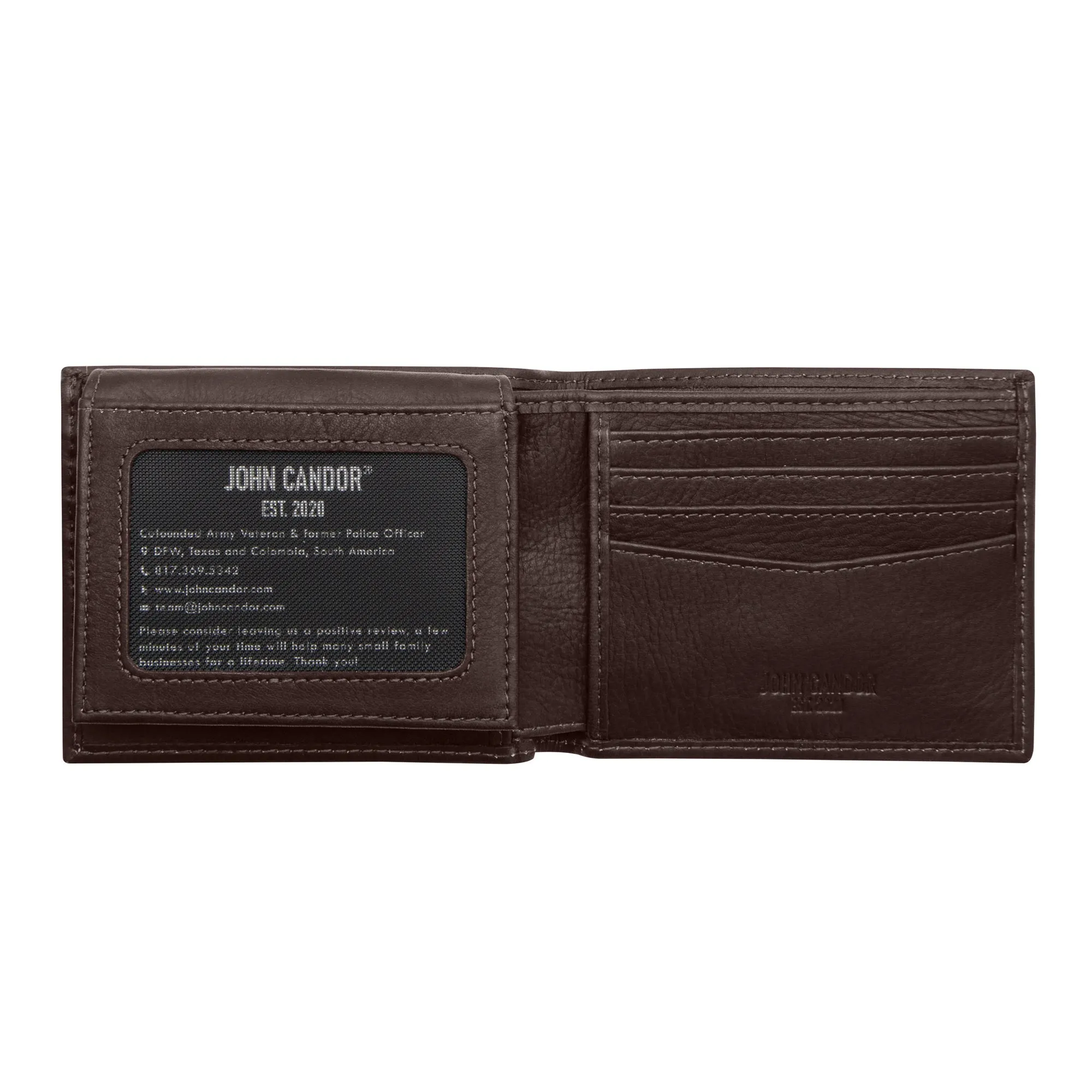 Carry-It-All Bifold Men's Leather Wallet (American Flag optional) - Image 38