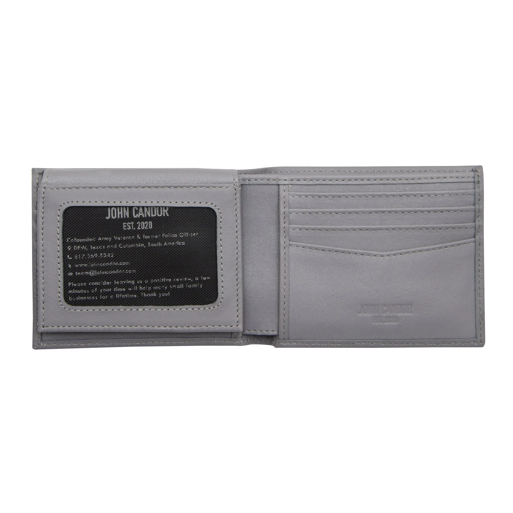 Carry-It-All Bifold Men's Leather Wallet (American Flag optional) - Image 39