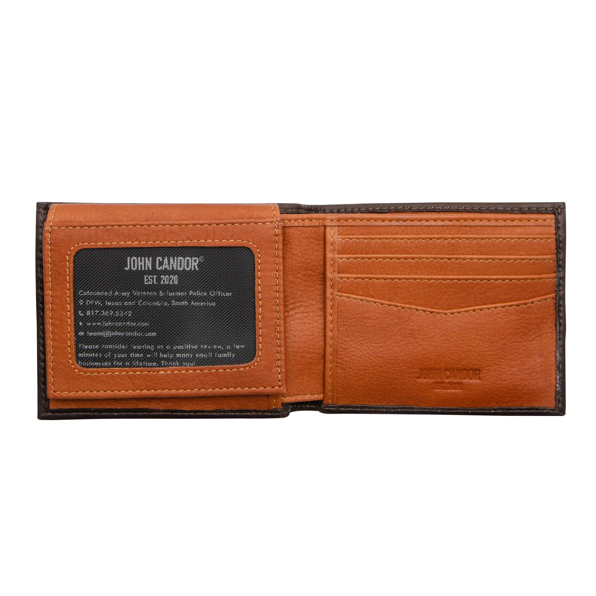 Carry-It-All Bifold Men's Leather Wallet (American Flag optional) - Image 41