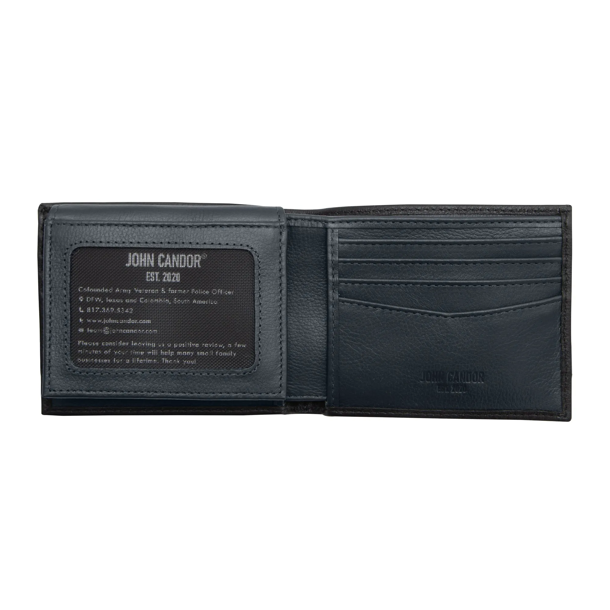 Carry-It-All Bifold Men's Leather Wallet (American Flag optional) - Image 64