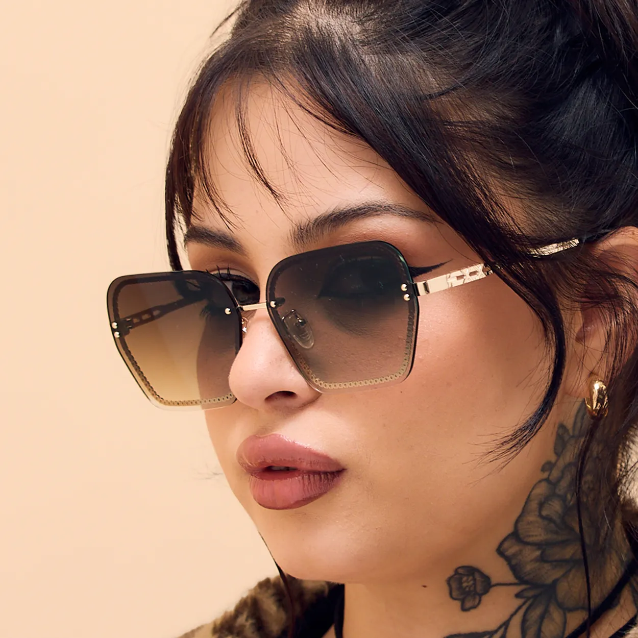Chain Reaction Sunglasses - Faded Brown - Image 4