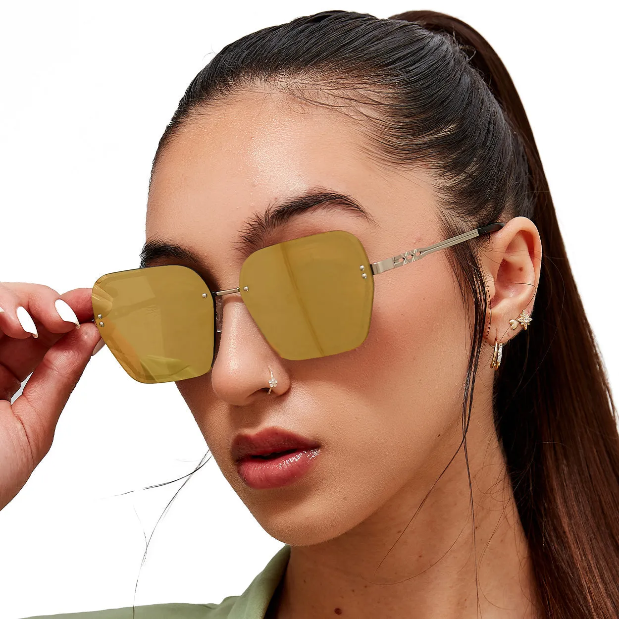 Chain Reaction Sunglasses - Mirrored Gold - Image 2