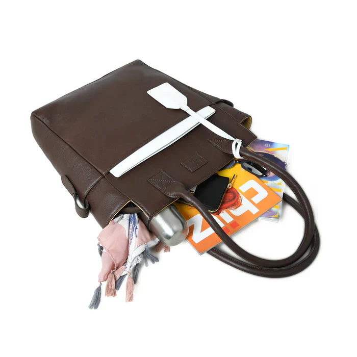 Chestnut Charm Brown Leather Tote - Image 3