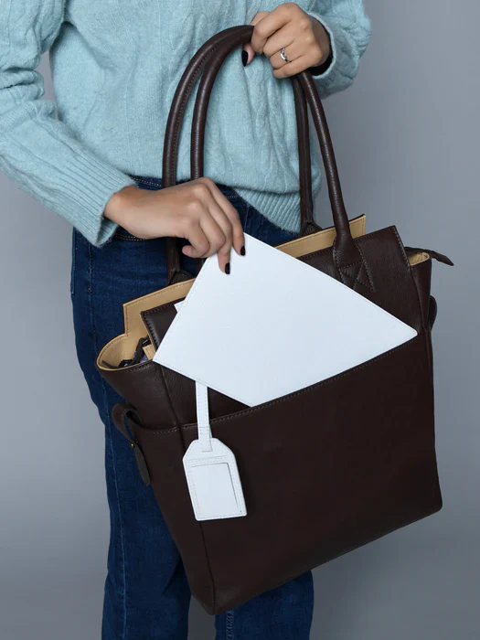 Chestnut Charm Brown Leather Tote - Image 5