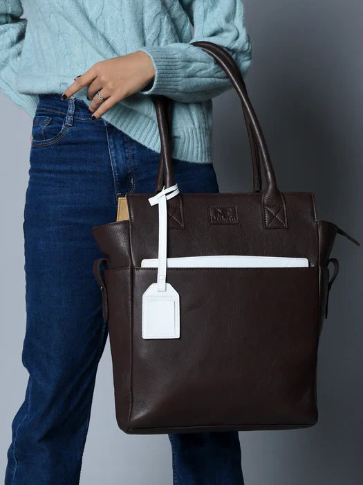 Chestnut Charm Brown Leather Tote - Image 7